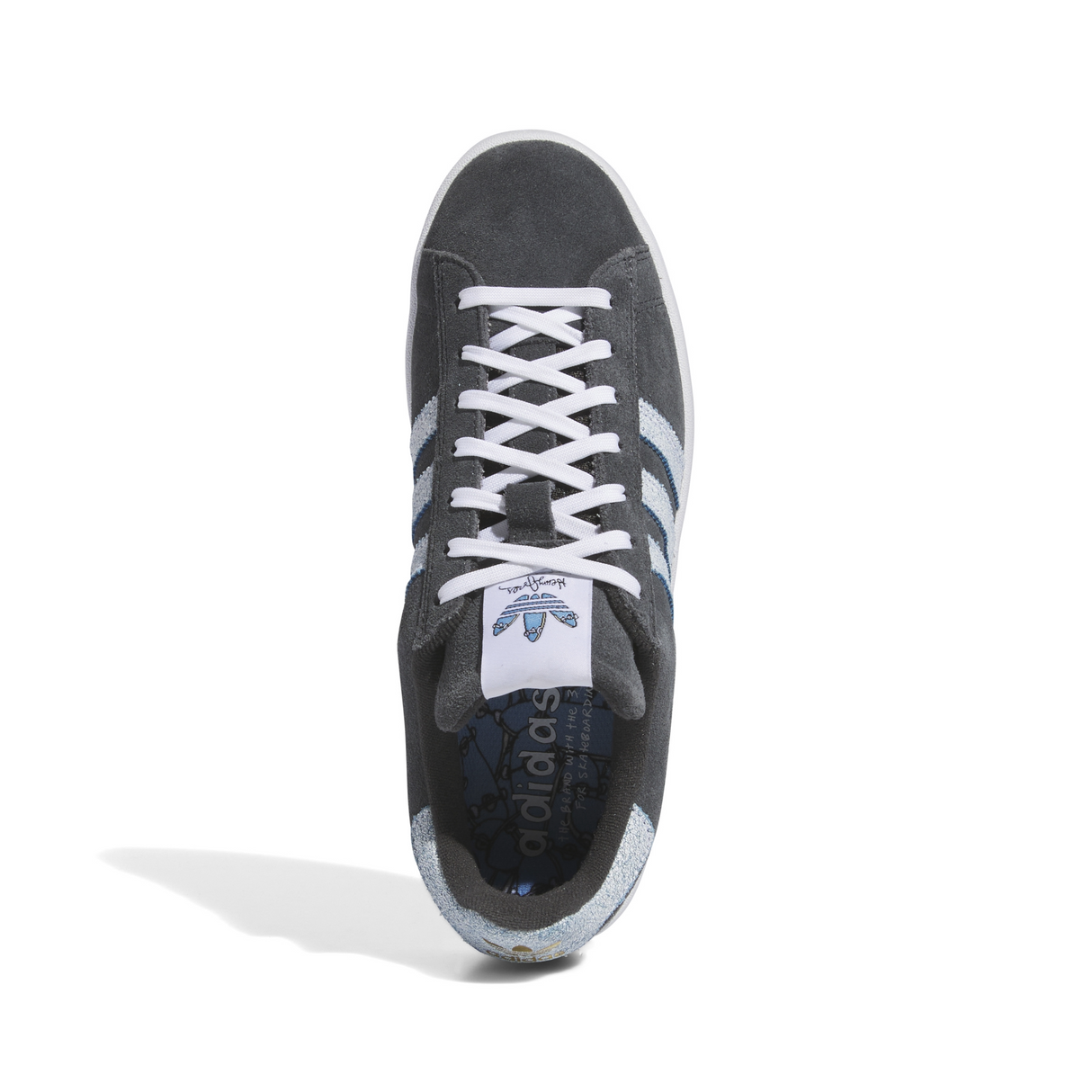 Adidas Campus x Henry Jones ADV Shoes - Carbon / Cloud White / Light Blue
