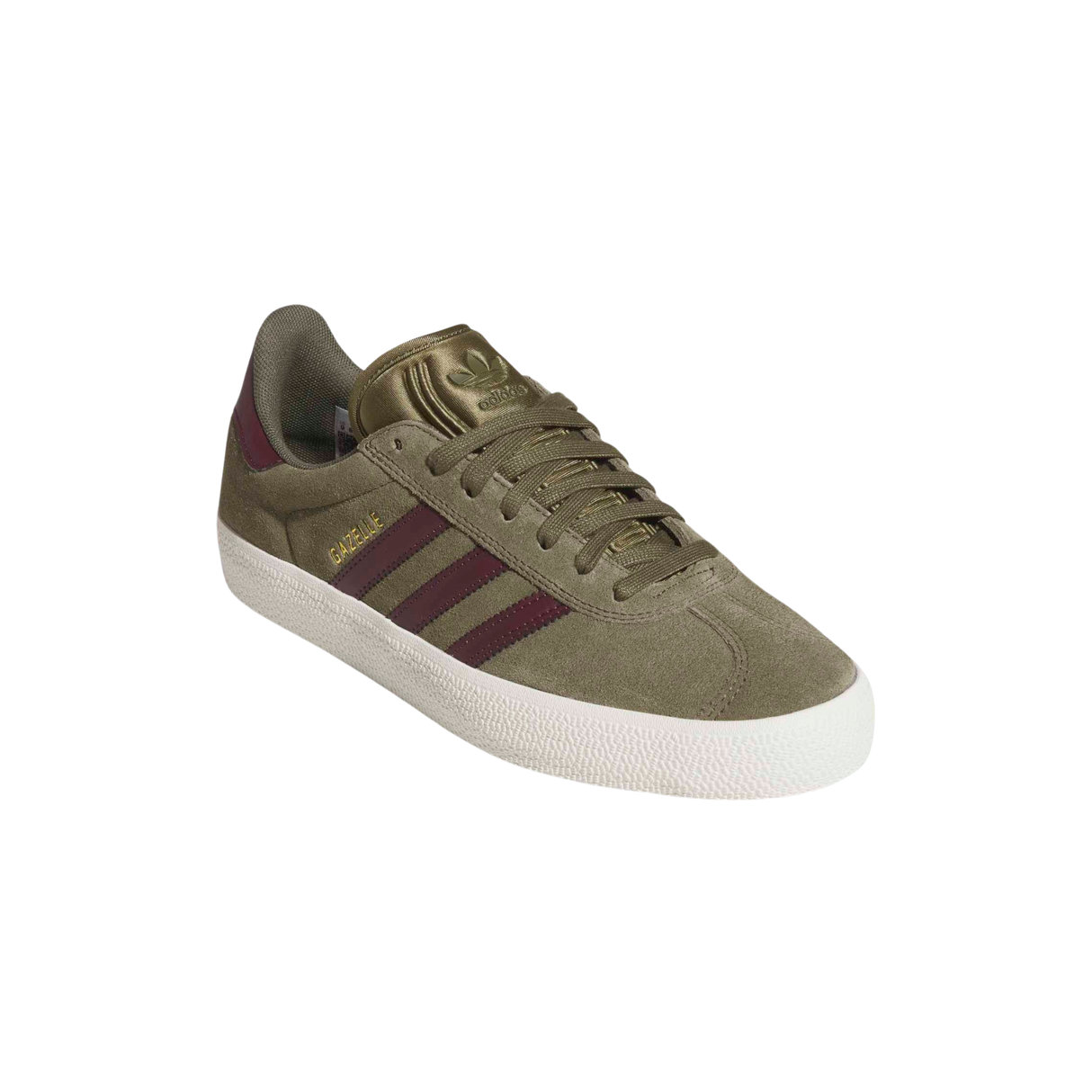 Adidas Skateboarding Gazelle ADV Shoes - Olive Strata / Maroon / Chalk White (KI3205)