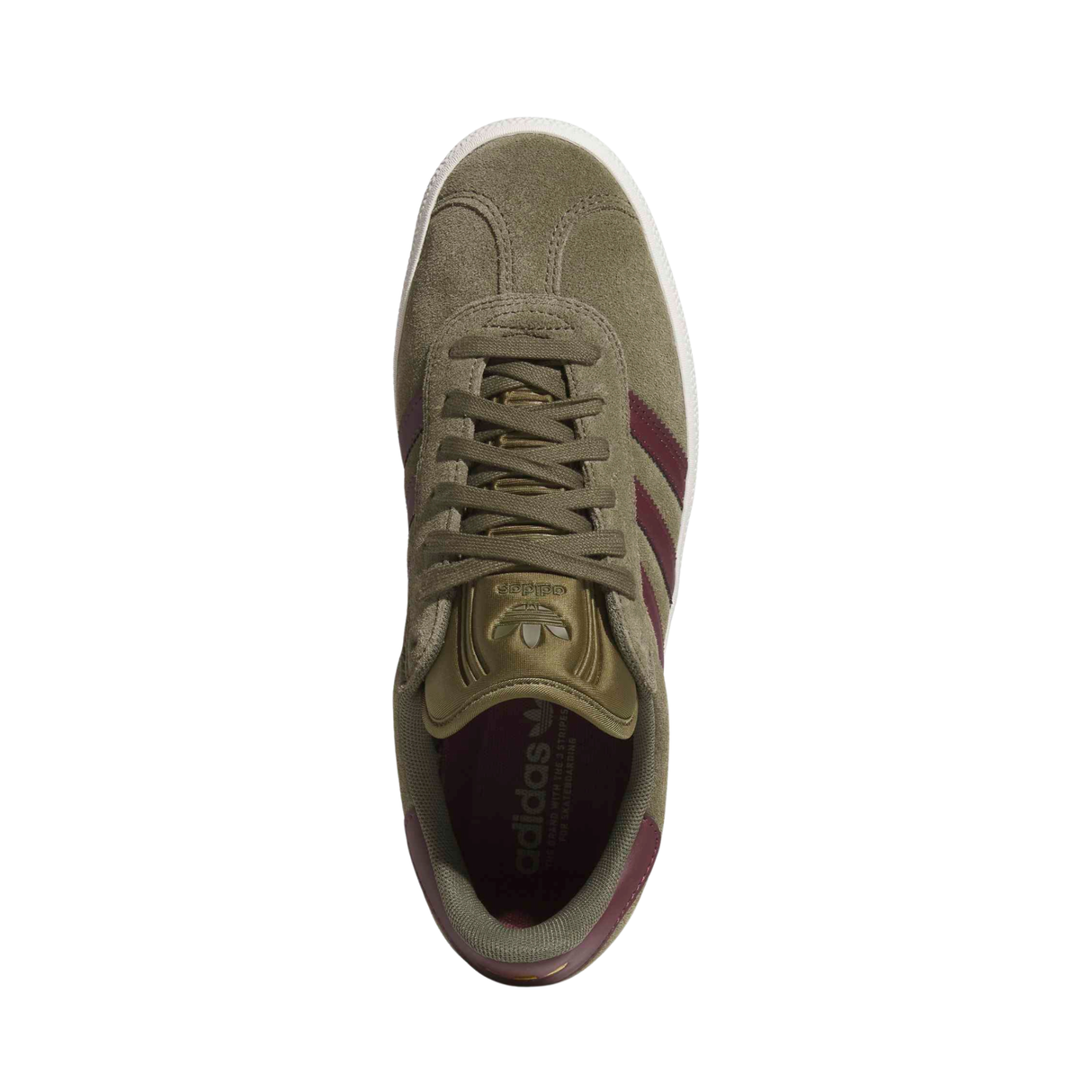 Adidas Skateboarding Gazelle ADV Shoes - Olive Strata / Maroon / Chalk White (KI3205)