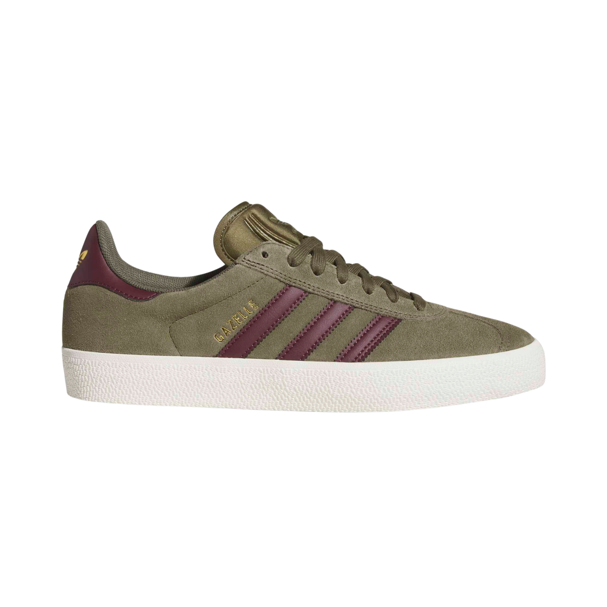 Adidas Skateboarding Gazelle ADV Shoes - Olive Strata / Maroon / Chalk White (KI3205)