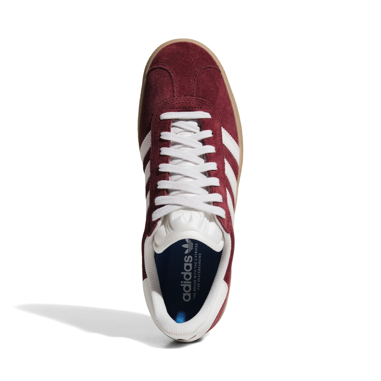 Adidas Skateboarding Gazelle ADV Shoes - Shadow Red / Crystal White / Gold Metallic (JR2000)
