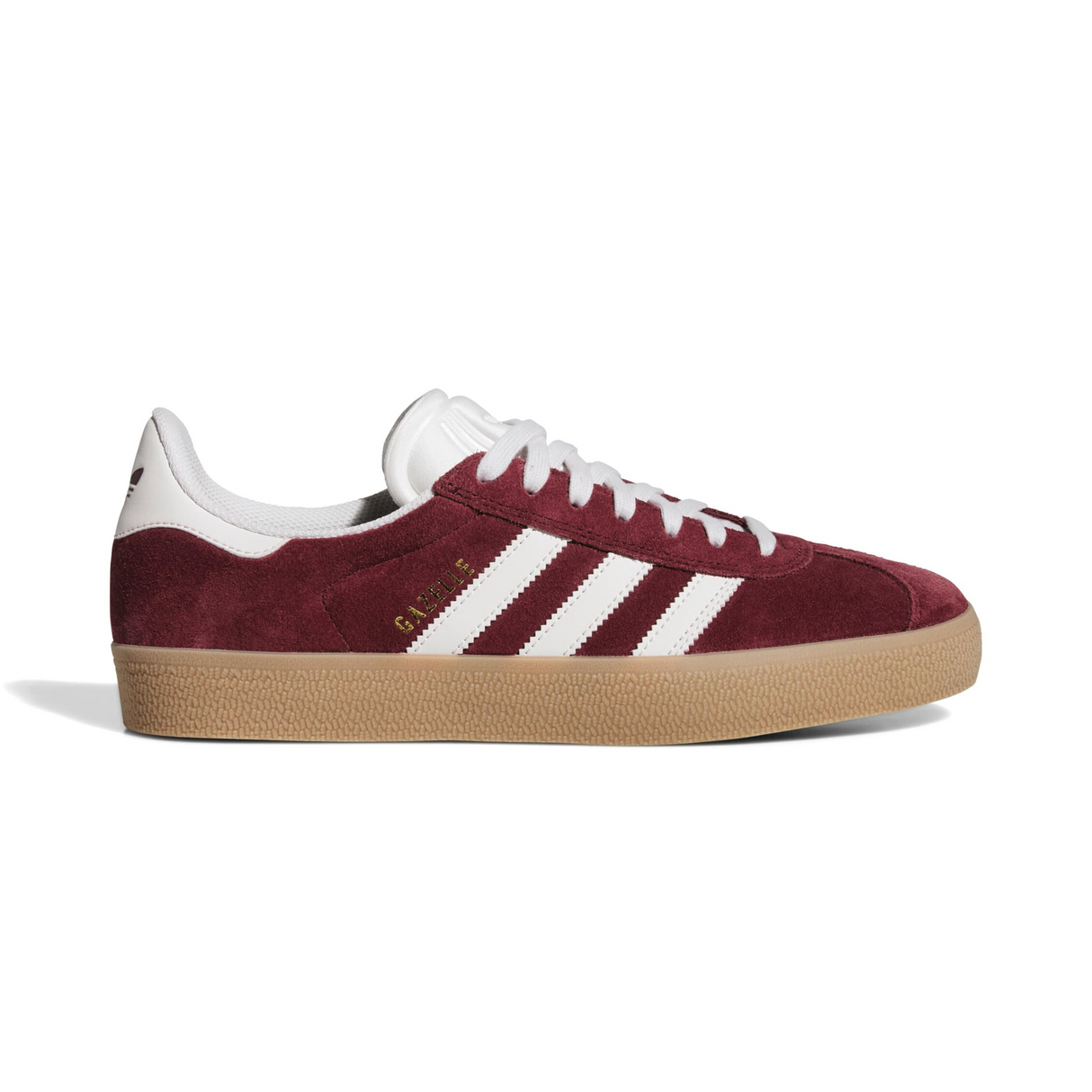 Adidas Skateboarding Gazelle ADV Shoes - Shadow Red / Crystal White / Gold Metallic (JR2000)