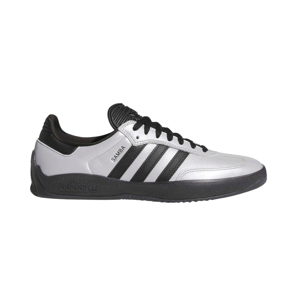 Adidas Skateboarding Puig Samba Shoes - Silver Metallic / Core Black / Core Black (HQ4747)