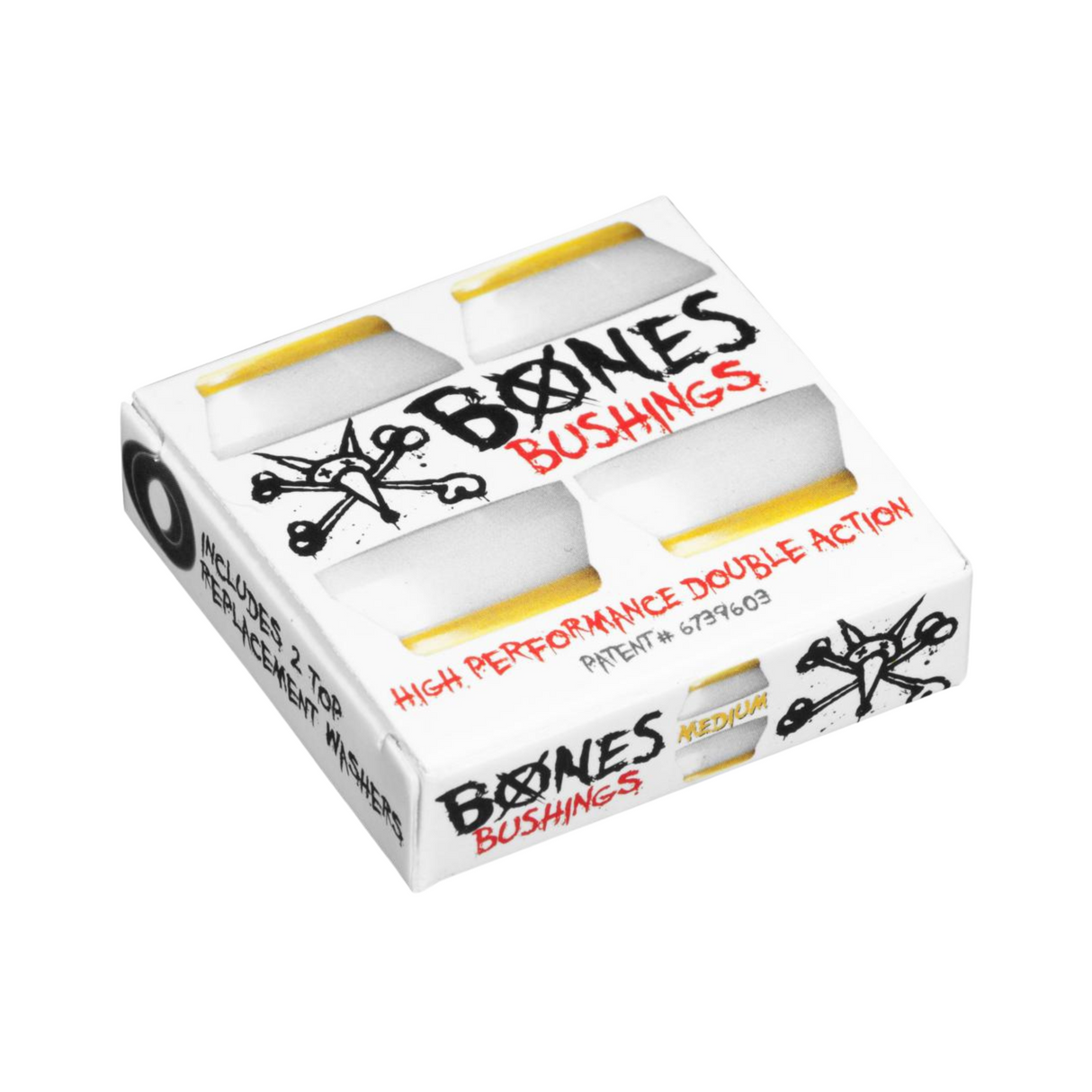 Bones Medium Bushings (Pack of 4) - Yellow / White