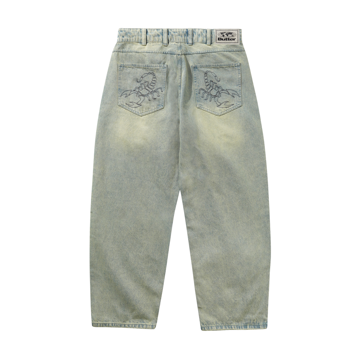 Butter Goods Scorpion Stitch Denim Jeans - Tinted Light Blue