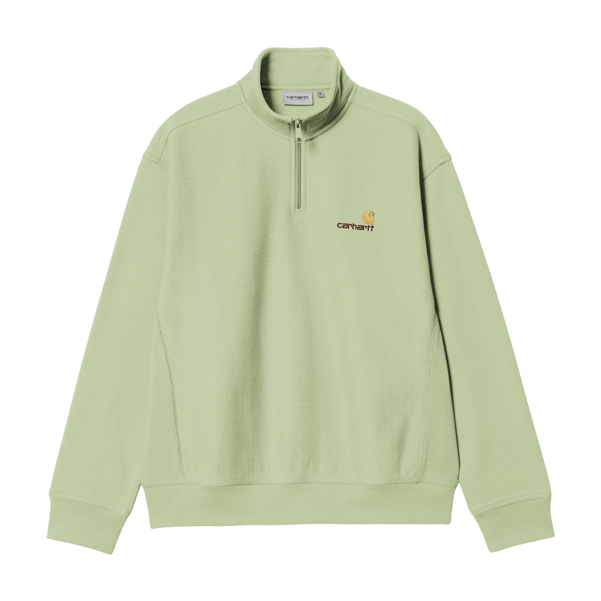 Carhartt WIP American Script Half Zip Sweatshirt - Pale Olive