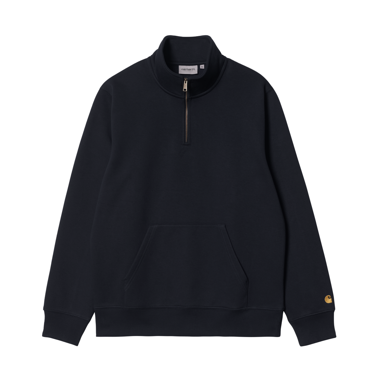 Carhartt WIP Chase Neck Zip Sweatshirt - Dark Navy / Gold