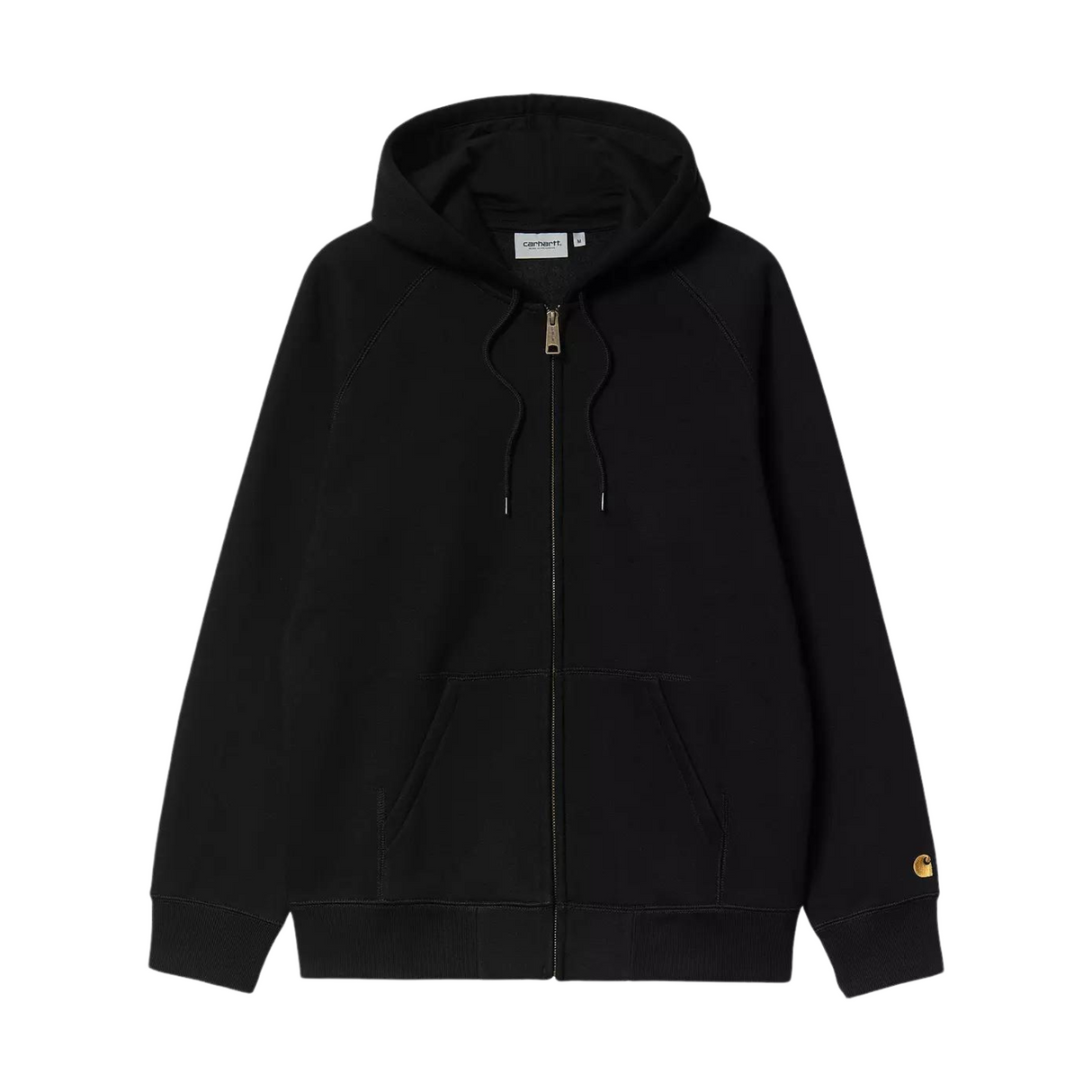 Carhartt WIP Hooded Chase Zip Jacket - Black / Gold