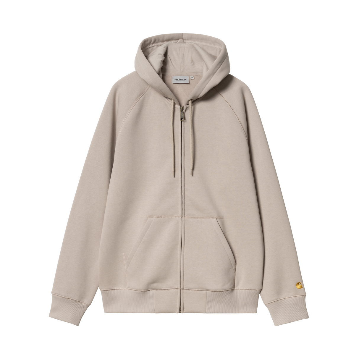 Carhartt WIP Hooded Chase Zip Jacket - Dusky Beige / Gold