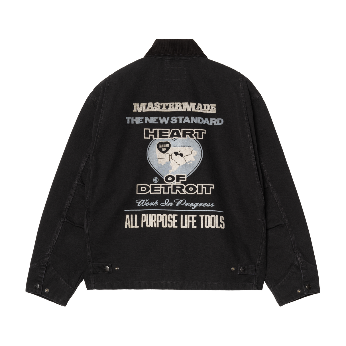 Carhartt WIP OG Arcan Graphic Jacket - Black / Black (heavy stone wash)
