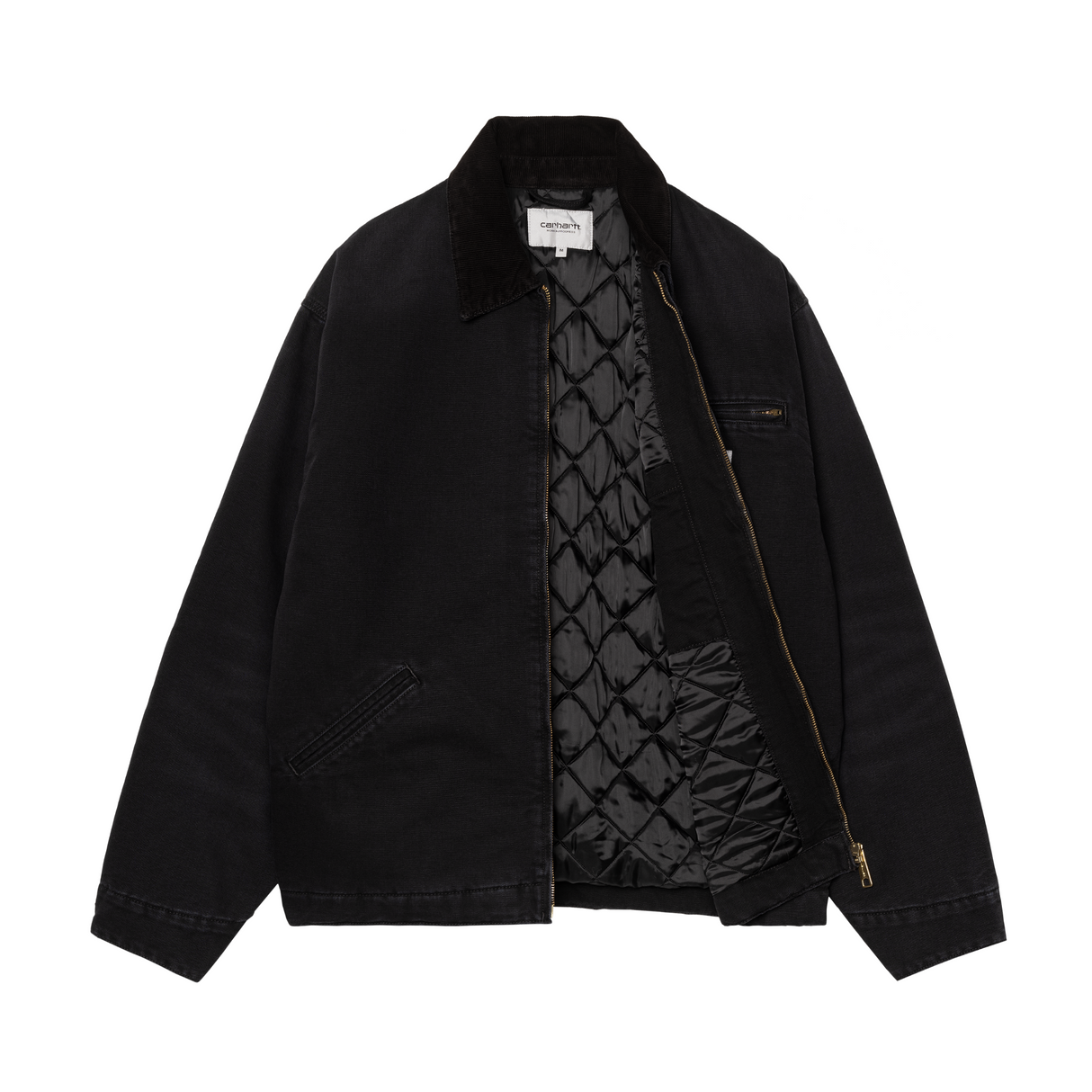 Carhartt WIP OG Detroit Jacket (Winter) - Black / Black (stone canvas)