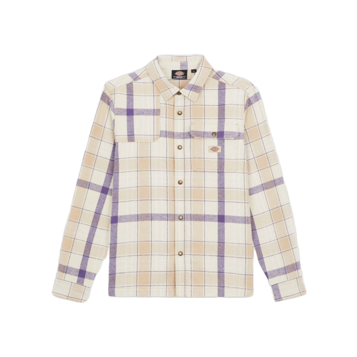 Dickies Nimmons Long Sleeve Flannel Shirt - Beige / Purple