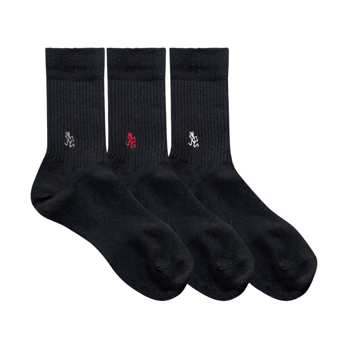 Gramicci Basic Crew 3 Pack Socks - Black