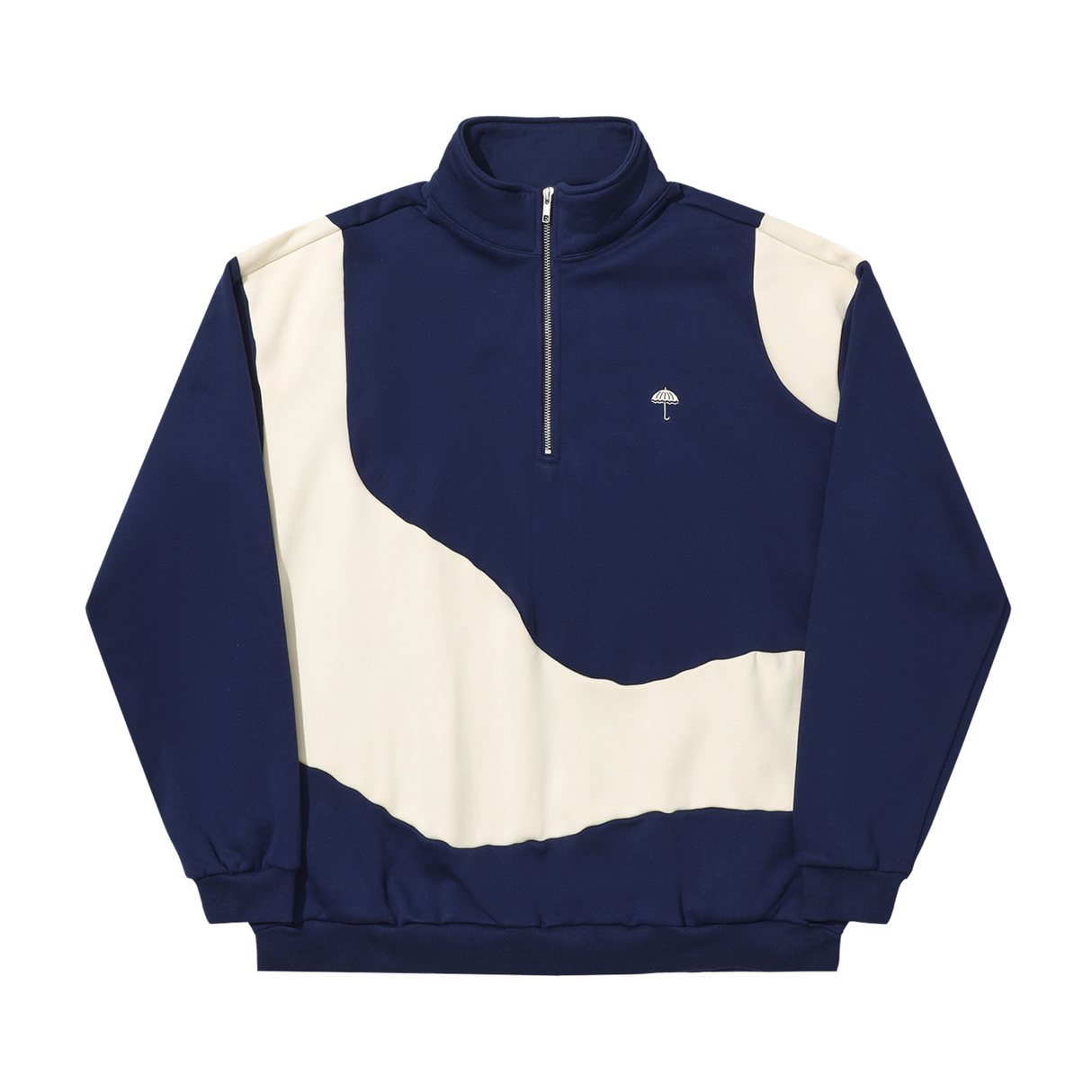 Helas Forma Quarter Zip Sweatshirt - Navy / Beige