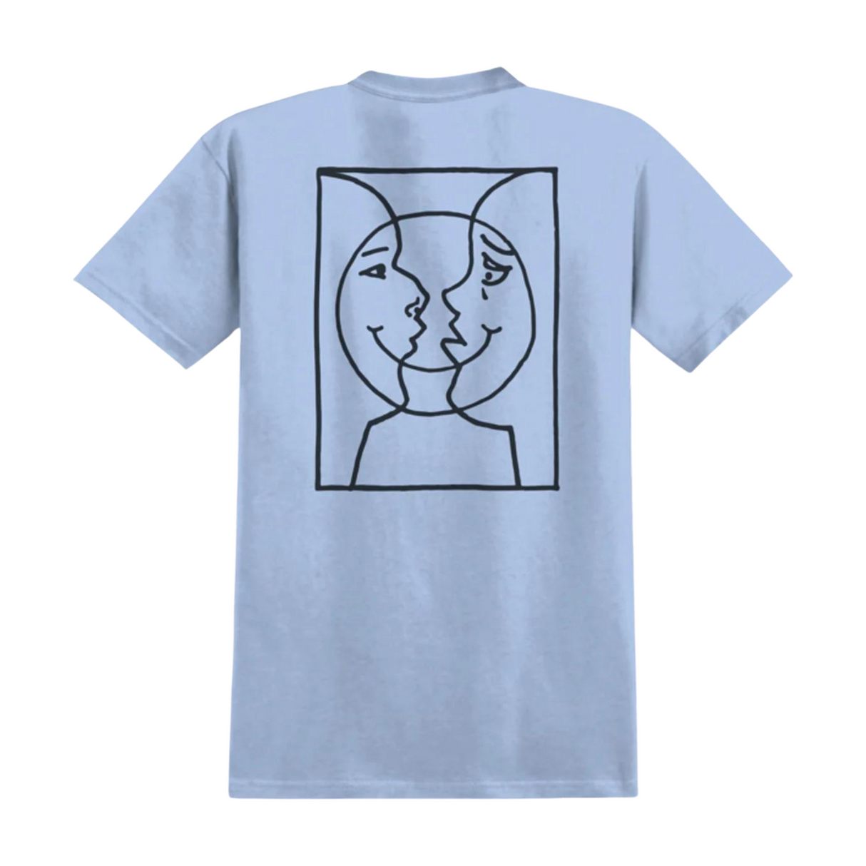 Krooked Moonsmile Raw T-Shirt - Light Blue / Black