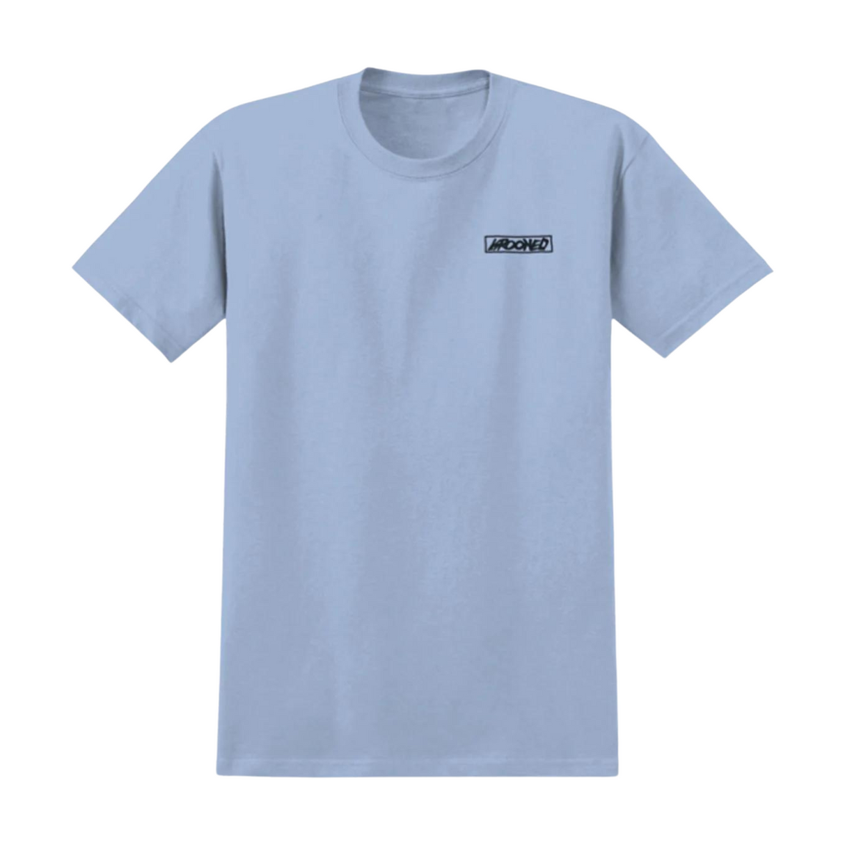 Krooked Moonsmile Raw T-Shirt - Light Blue / Black