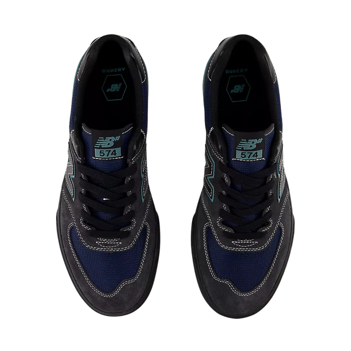 New Balance Numeric 574 Shoes - Faded Black / Faded Teal (UN574VGT)