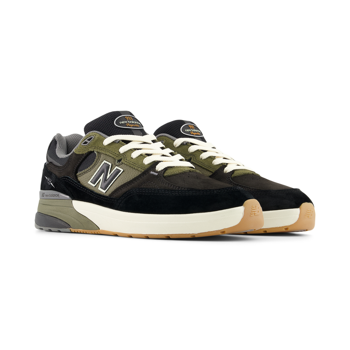 New Balance Numeric 933 Andrew Reynolds Shoes - Black / Dark Olivine (NM933BST)