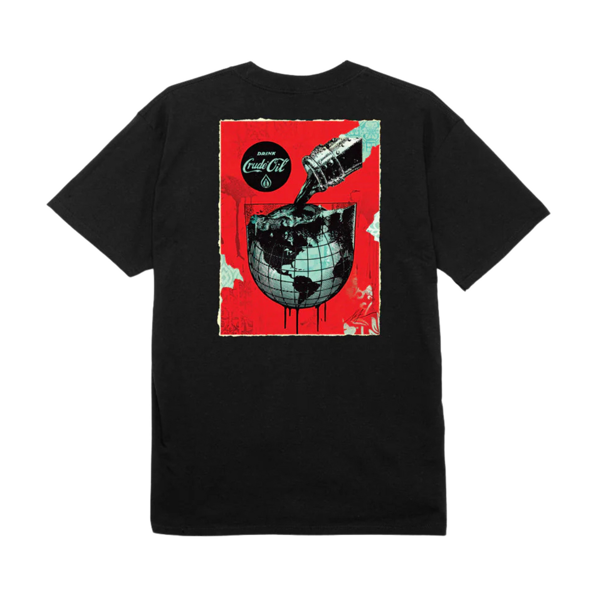 OBEY Drink Crude Oil Cup T-Shirt - Black
