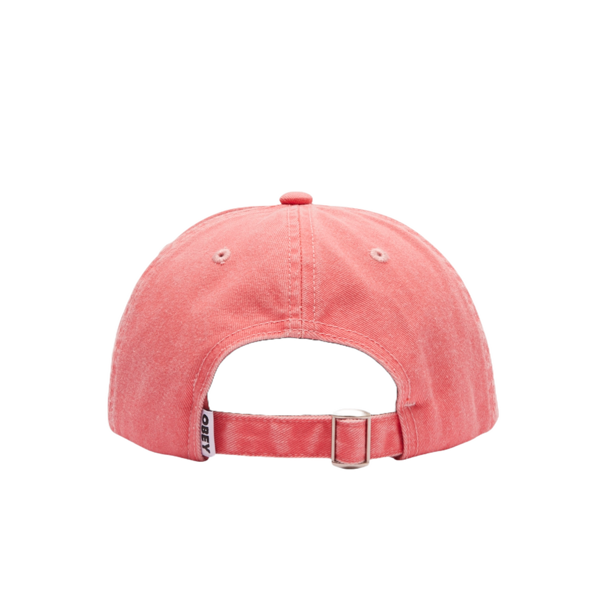OBEY Pigment Lowercase 6 Panel Snapback Cap Hat - Coral