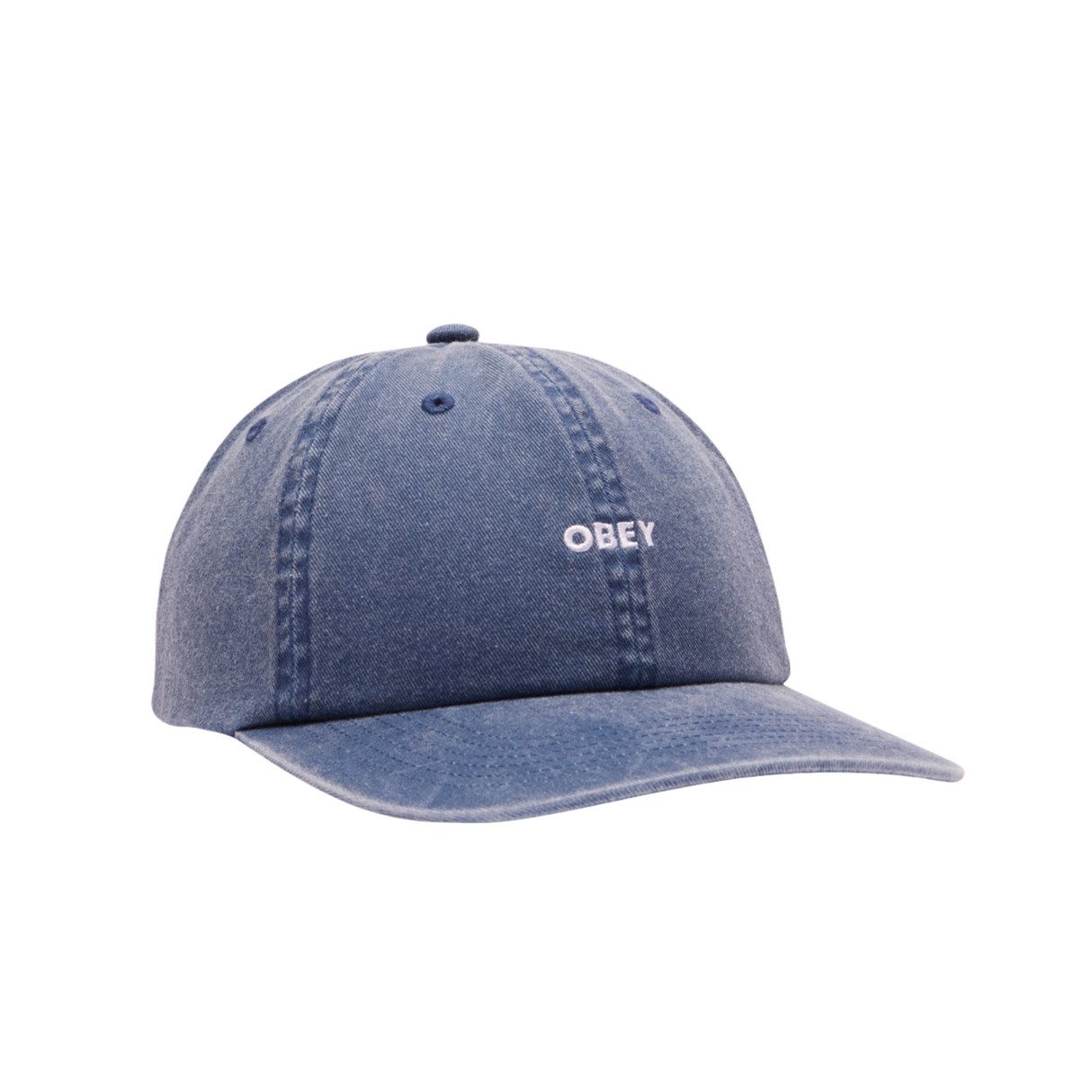 OBEY Pigment Lowercase 6 Panel Snapback Cap Hat - Navy