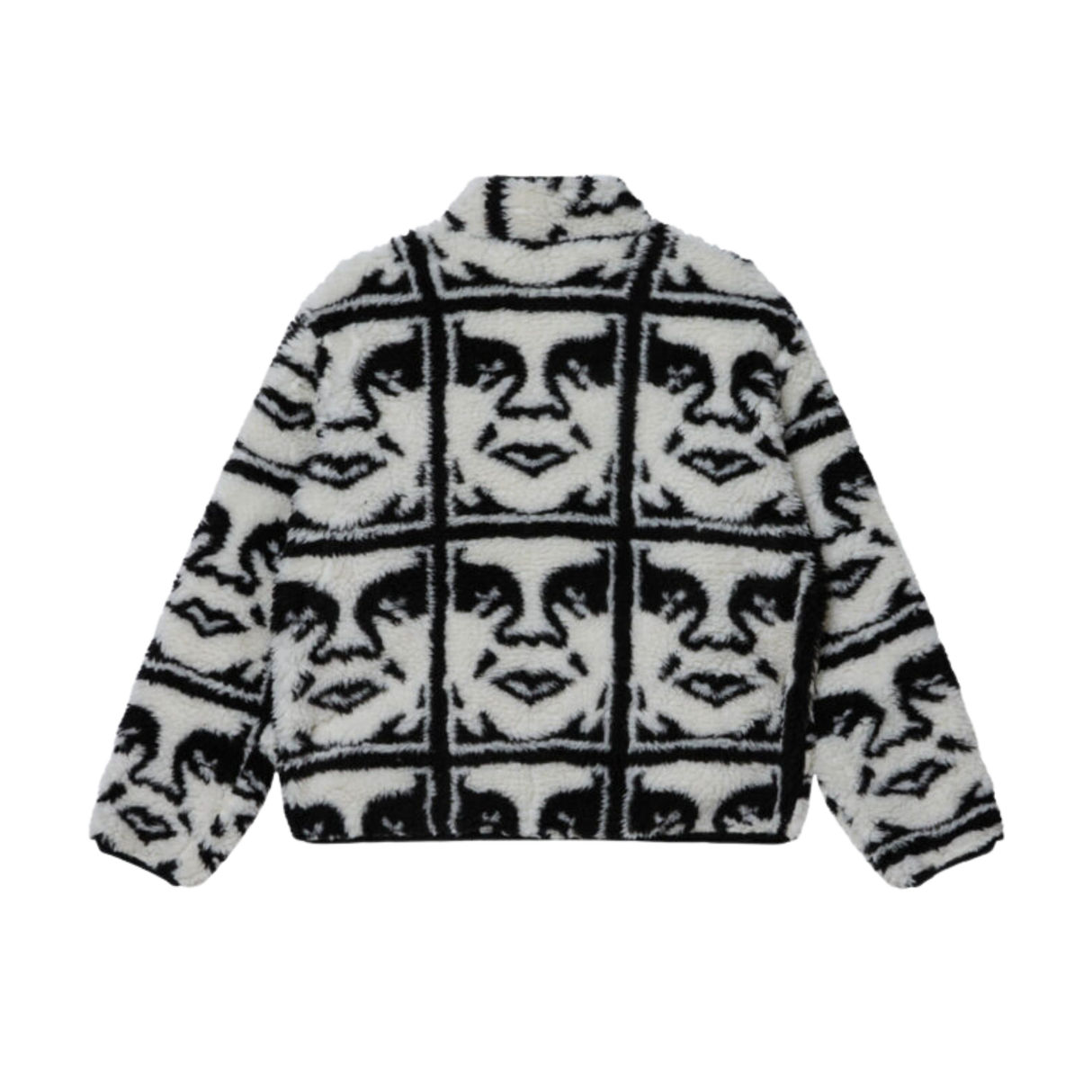 OBEY Repeated Icon Sherpa Jacket - Black / White