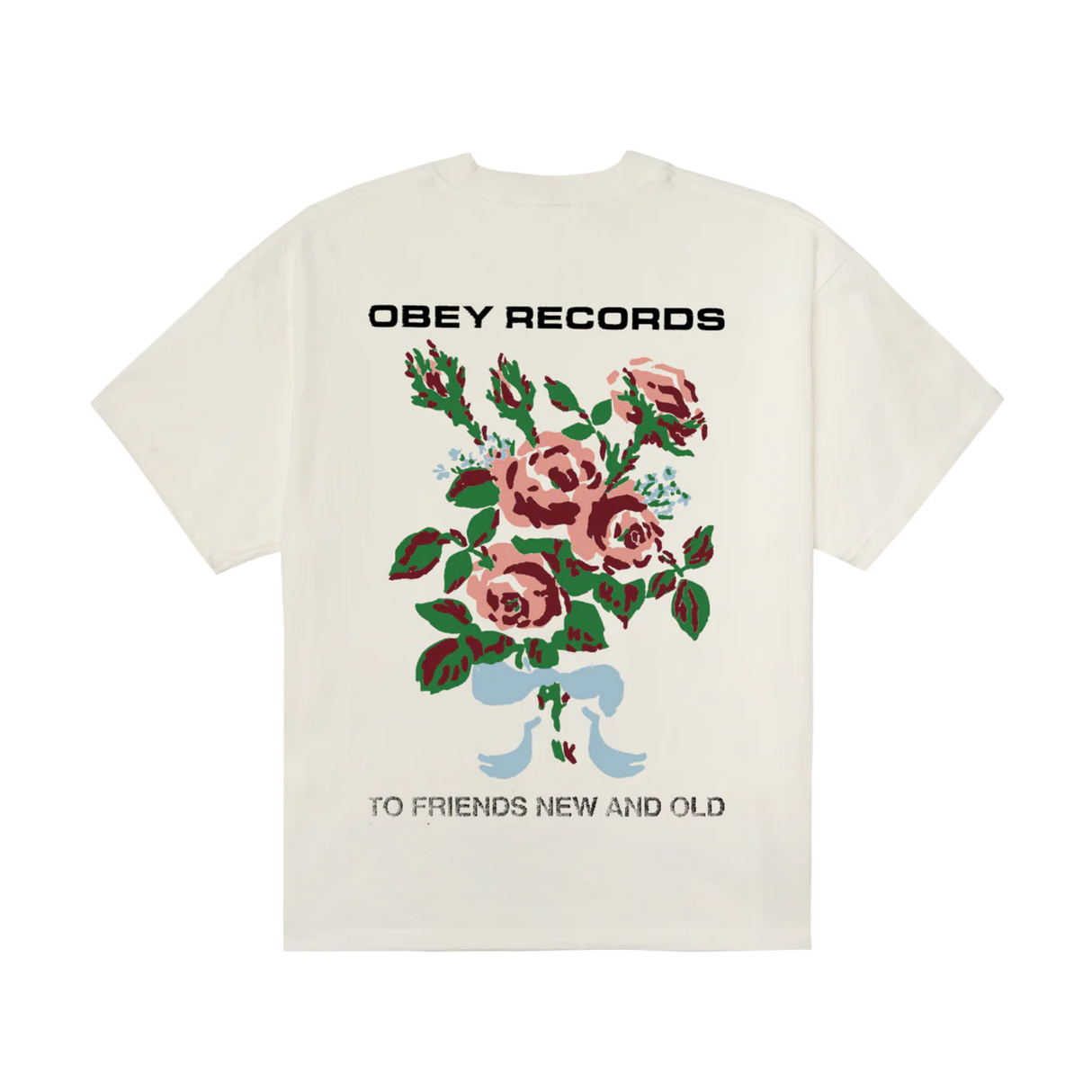 OBEY To New Friends And Old T-Shirt - Vintage White