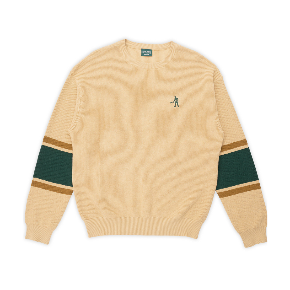 Pass Port Organic Cotton Stripe Knit Sweater - Cream