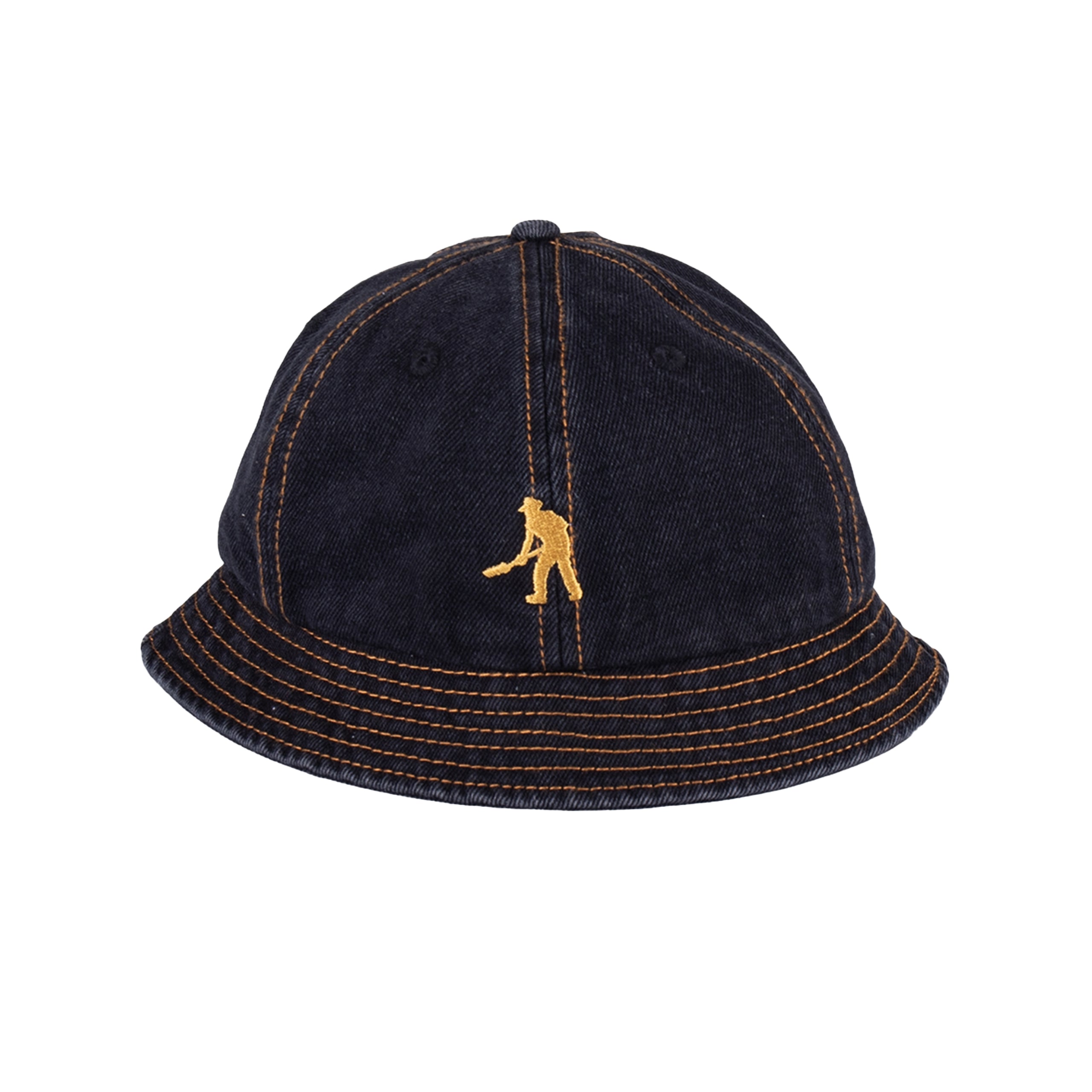 Pass Port Workers Club Denim Bucket Hat - Washed Black exclusive