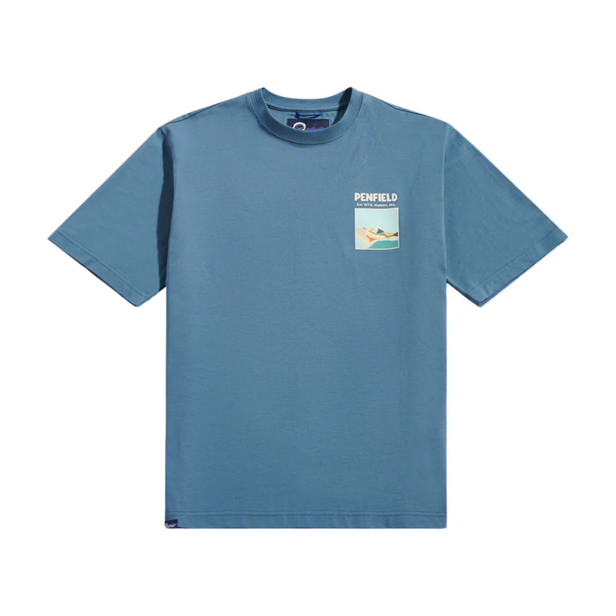 Penfield Block Landscape T-Shirt - Blue Fusion