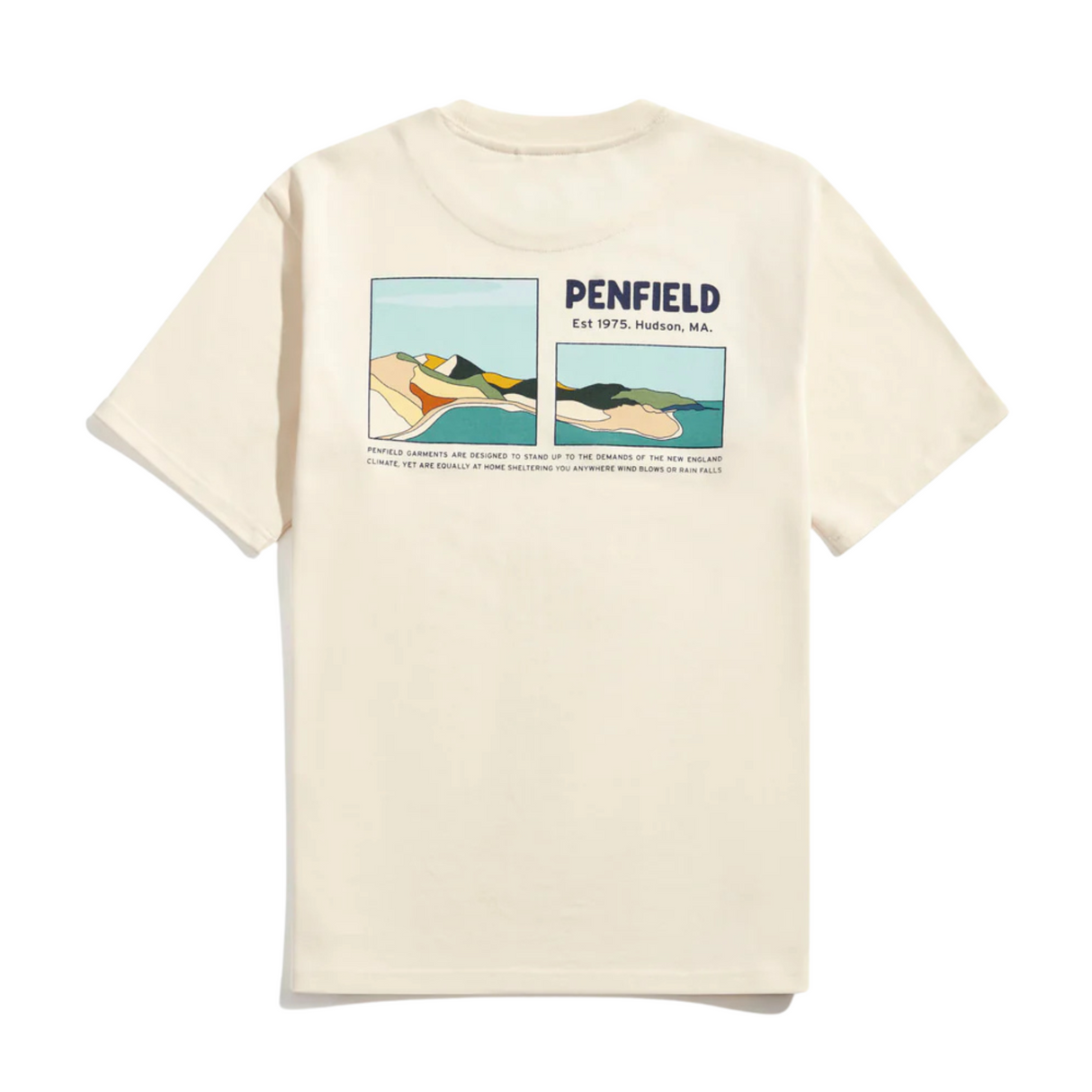 Penfield Block Landscape T-Shirt - Vanilla