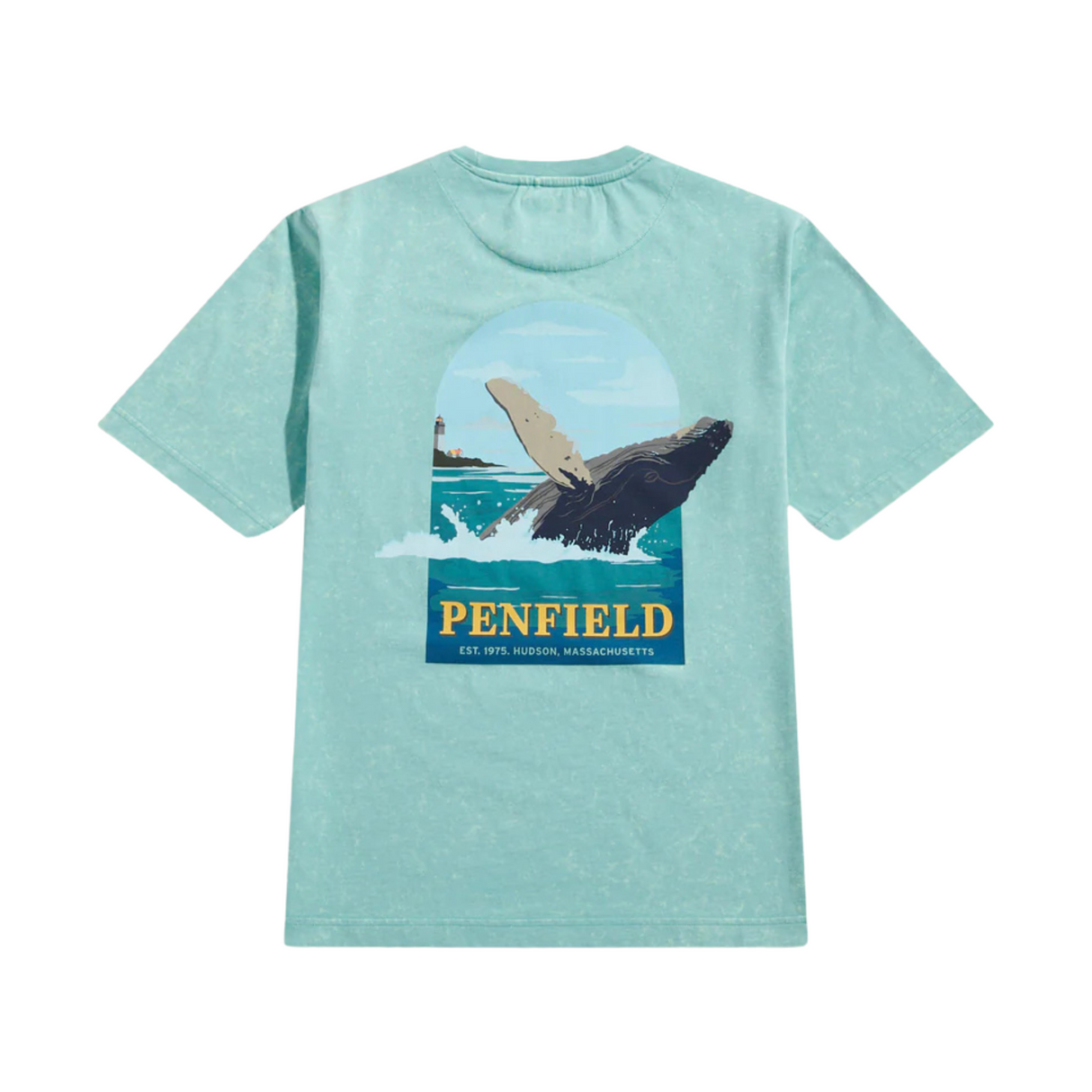 Penfield Whale Scene T-Shirt - Dusty Turquoise