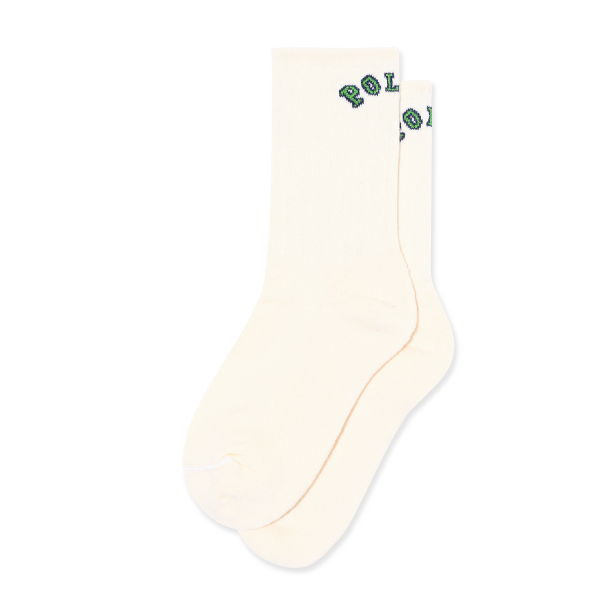 Polar Skate Co. College Logo Stripe Rib Socks – Cloud White