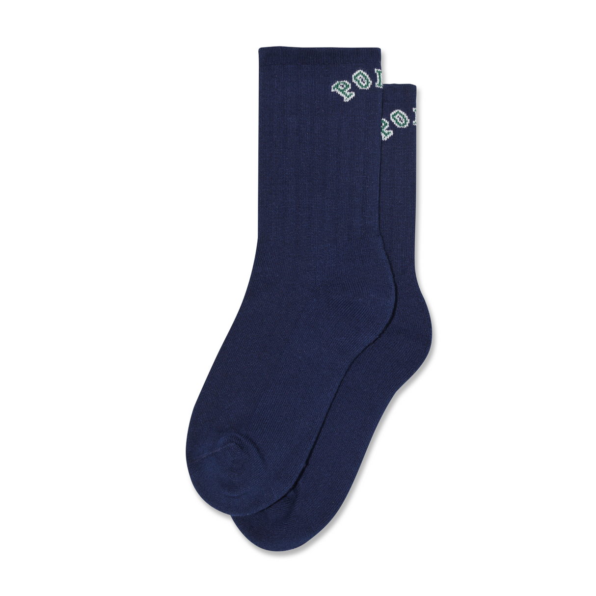 Polar Skate Co. College Logo Stripe Rib Socks – Dark Blue