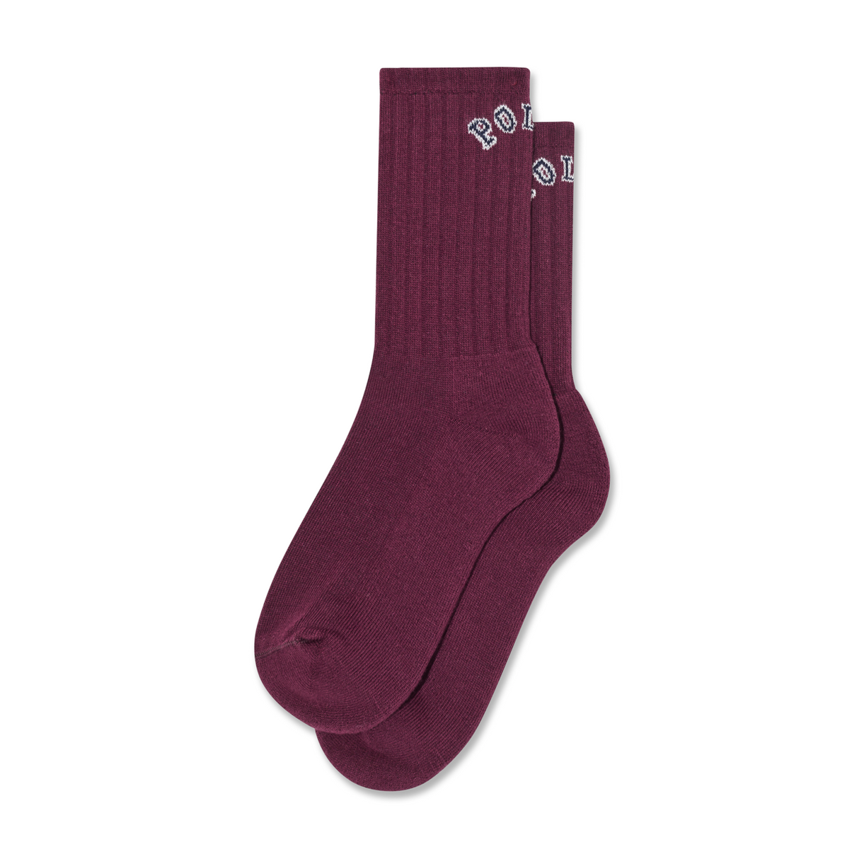 Polar Skate Co. College Logo Stripe Rib Socks – Wine