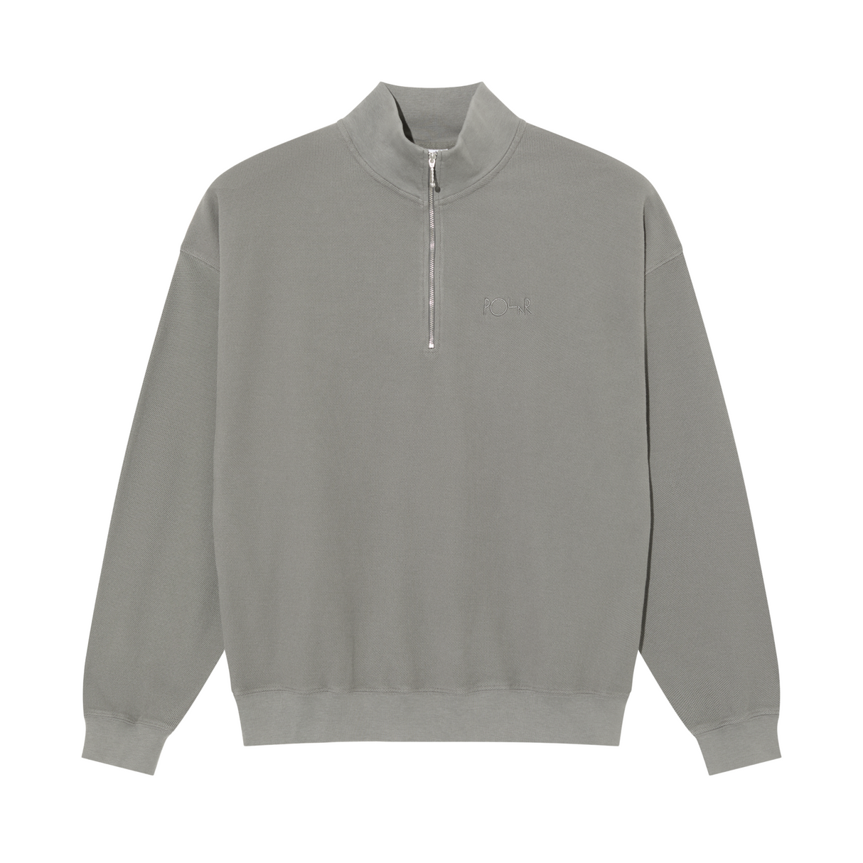 Polar Skate Co. Half Zip Pique Shirt - Grey