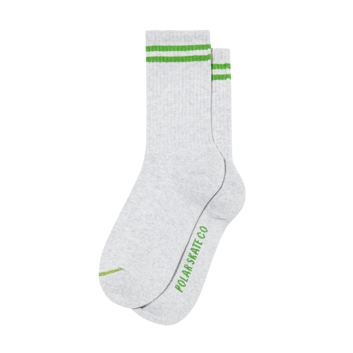 Polar Skate Co. Stripe Rib Socks – Heather Grey