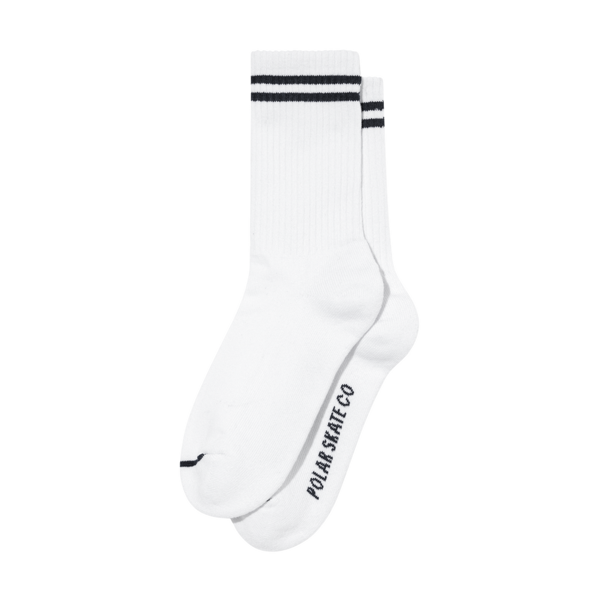 Polar Skate Co. Stripe Rib Socks – White / Black