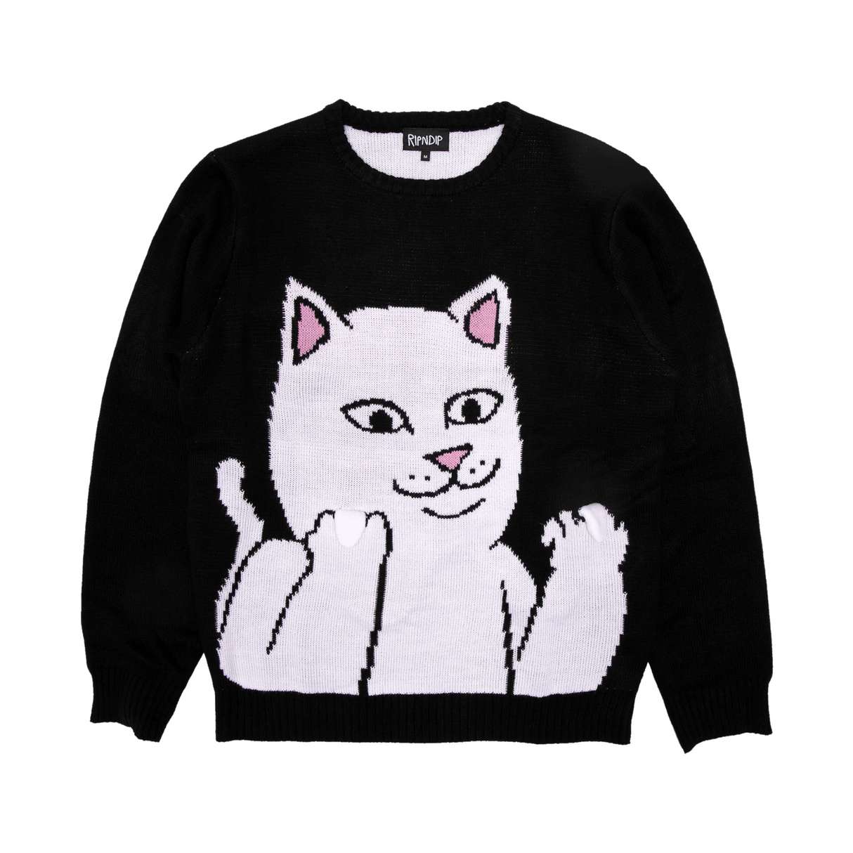 RIPNDIP Lord Nermal Flippy Knitty Sweater - Black