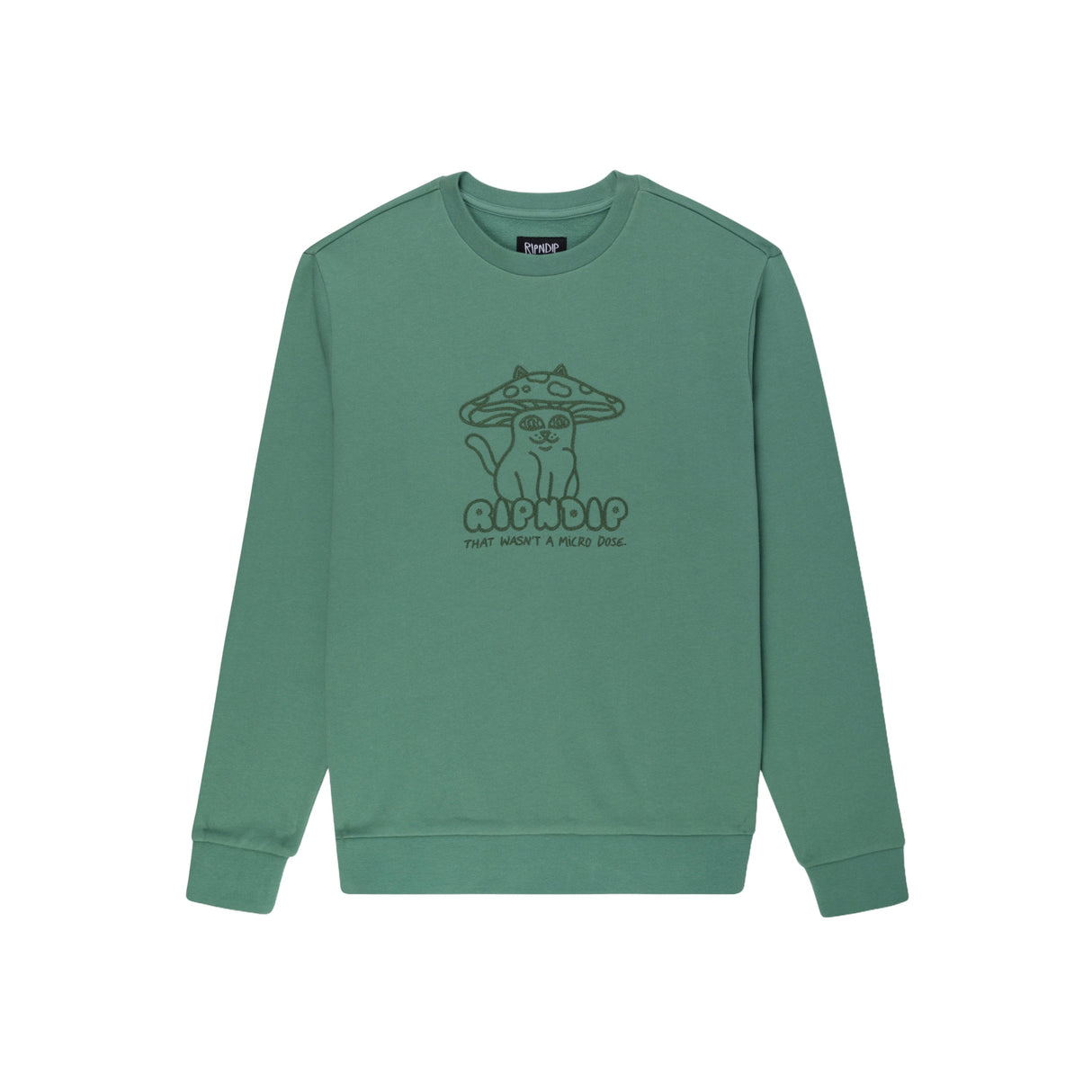 RIPNDIP Shroom Cat Crewneck Sweatshirt - Pine