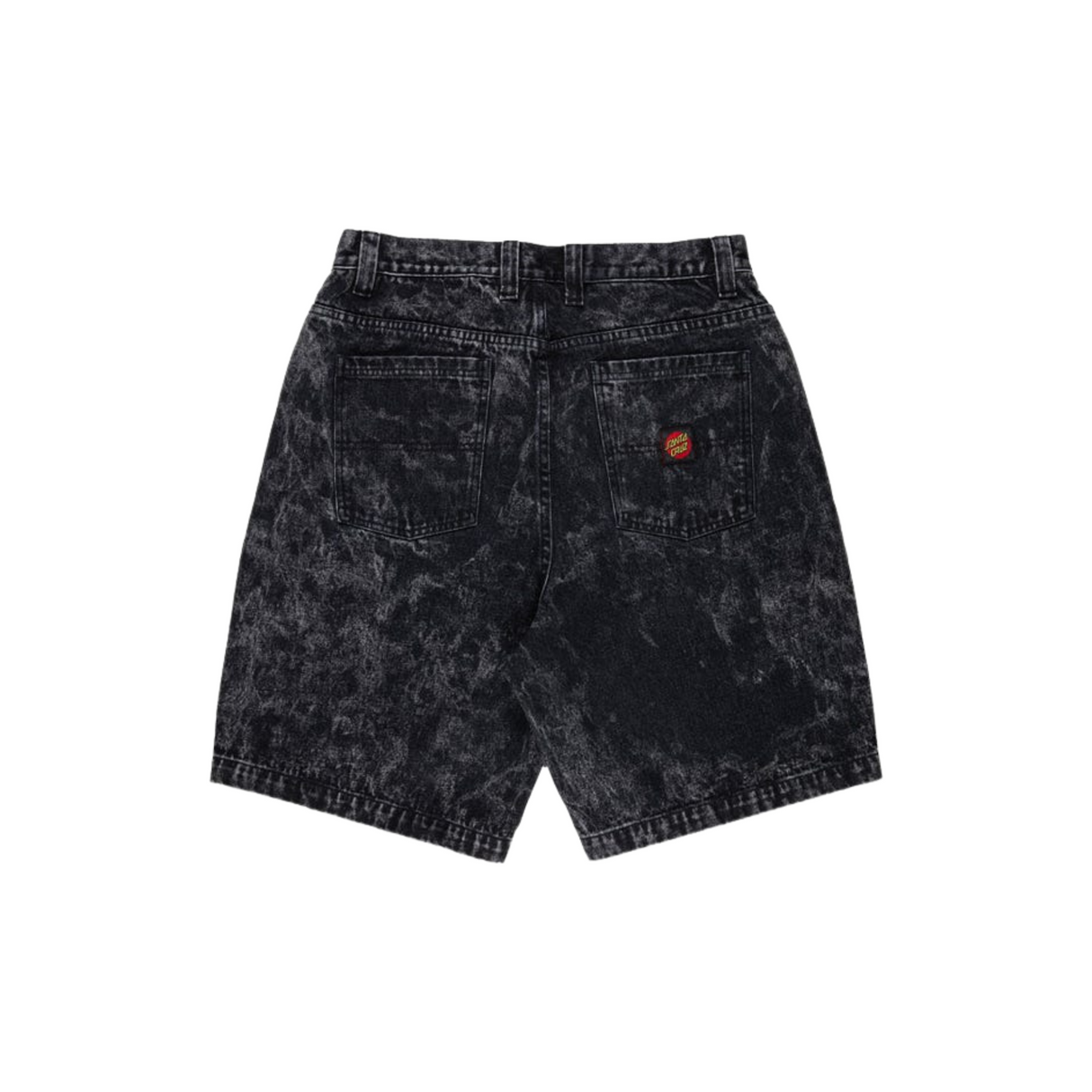 Santa Cruz Big Baggy Denim Shorts - Black Acid Wash