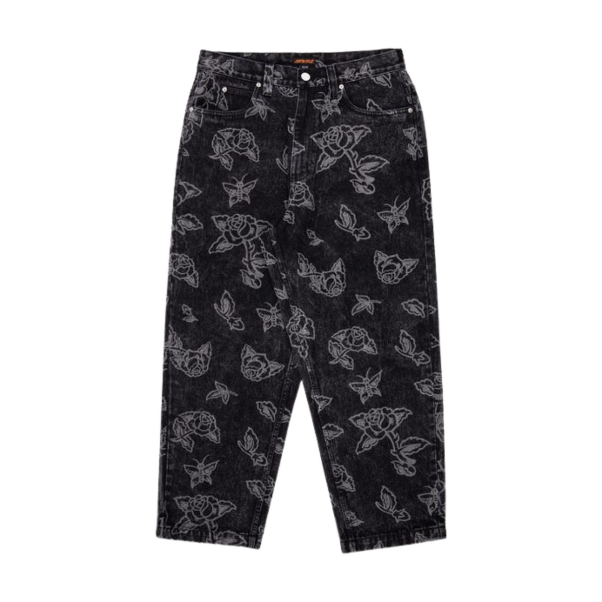 Santa Cruz Big Pants Baggy Denim Jeans - Mono Flash Roses