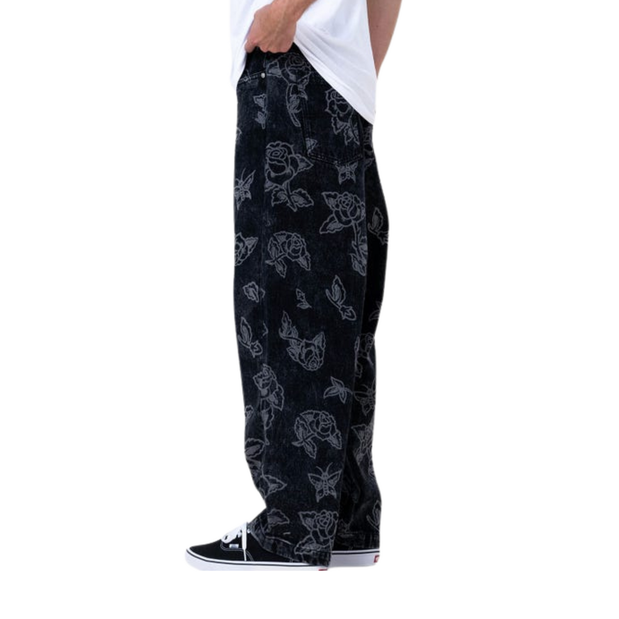 Santa Cruz Big Pants Baggy Denim Jeans - Mono Flash Roses