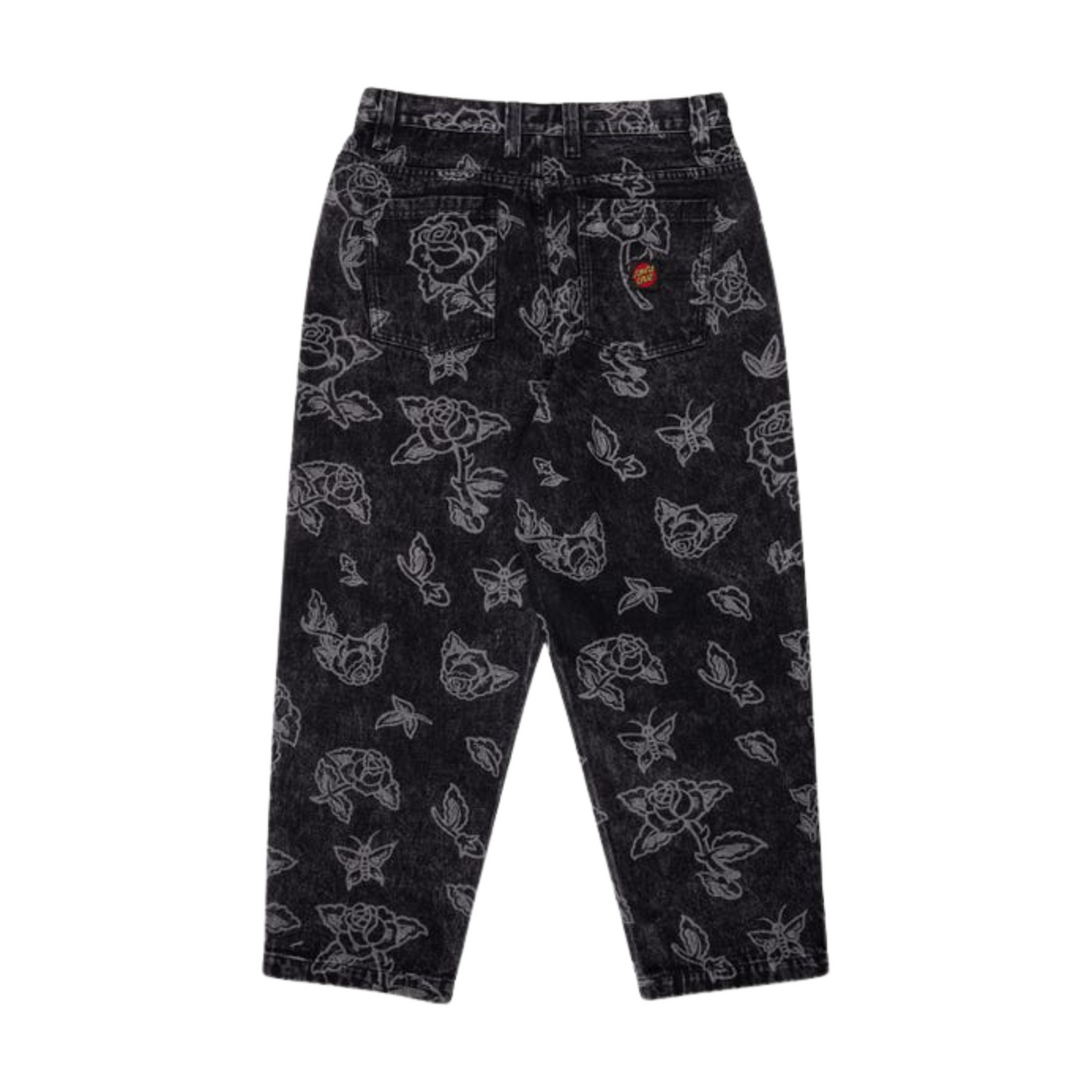 Santa Cruz Big Pants Baggy Denim Jeans - Mono Flash Roses