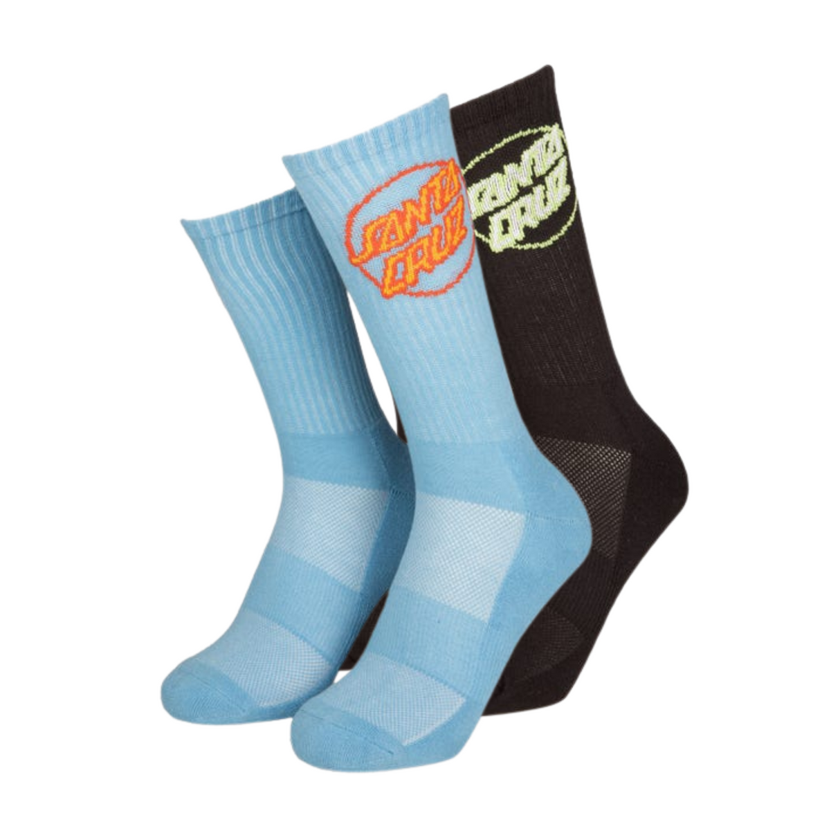 Santa Cruz Partial Dot Sock (2 Pack) Socks - Pacific Blue & Black