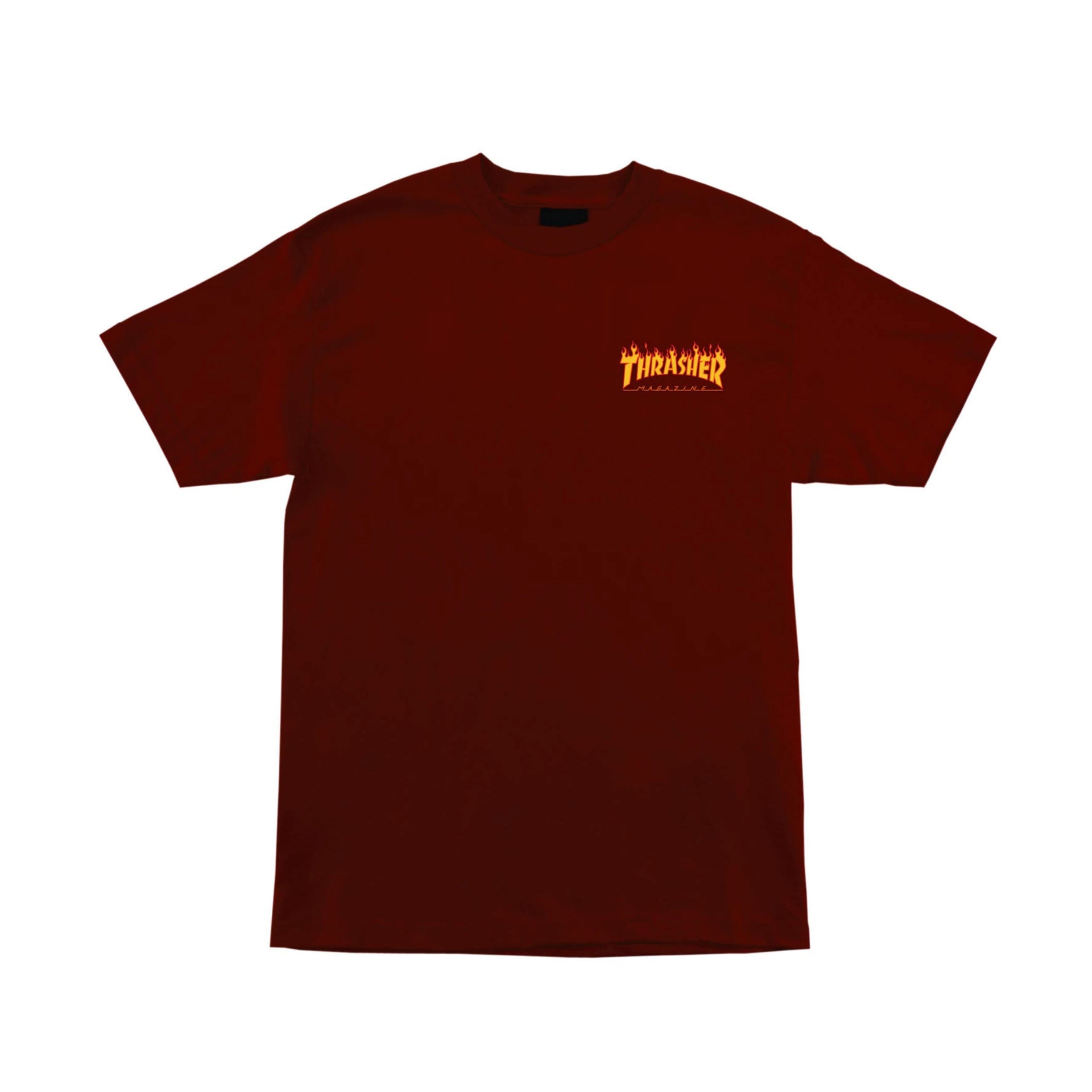 Santa Cruz x Thrasher Flame Dot T Shirt Burgundy exclusive at Remix