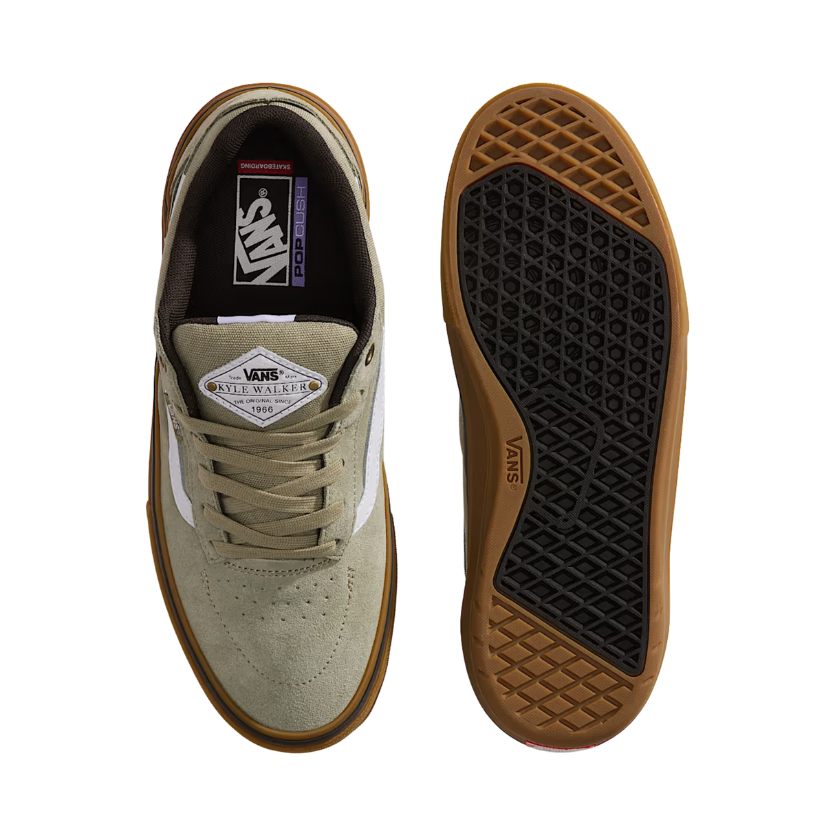 Vans Skate Kyle Walker Wafflecup Shoes - Light Green / Gum