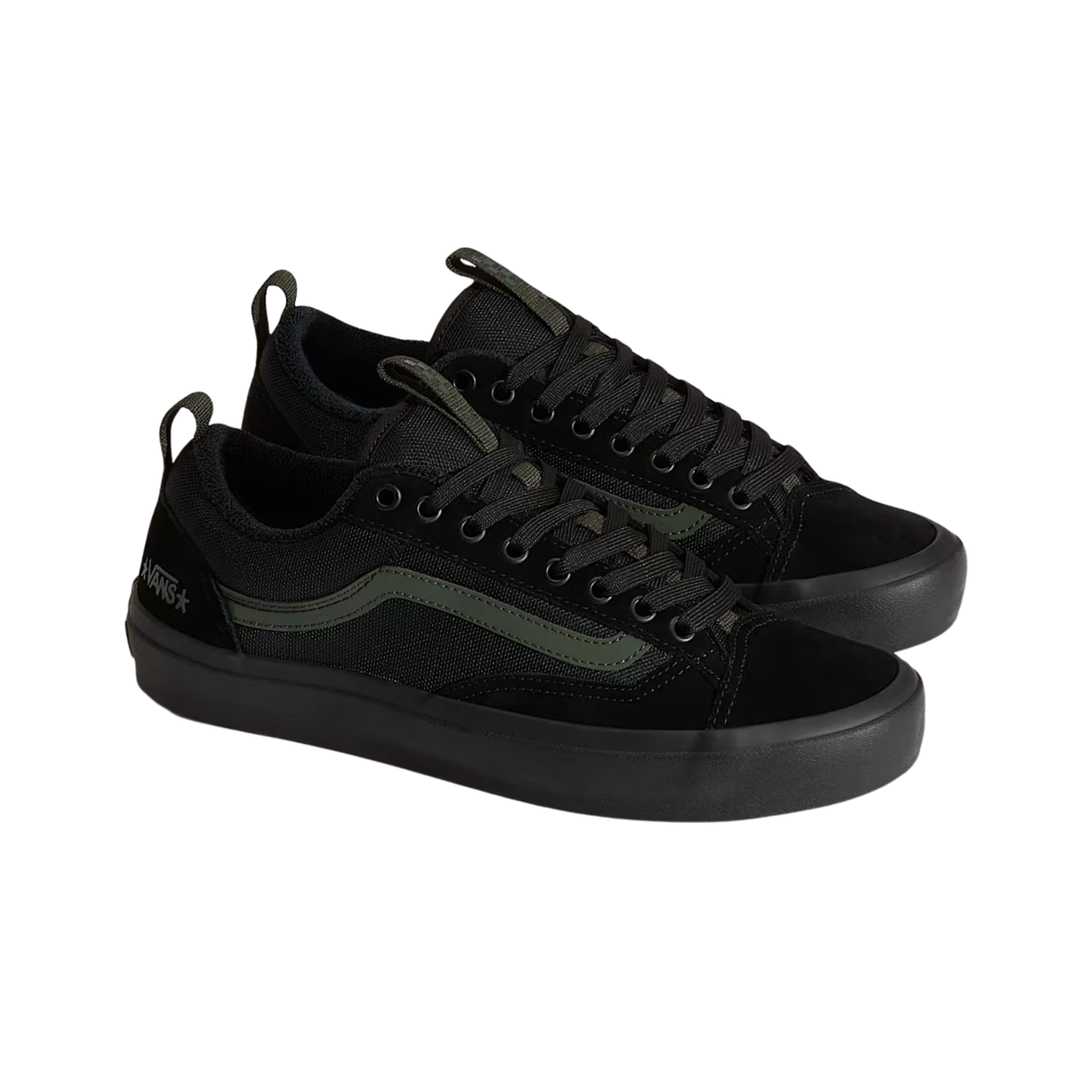 Vans Skate Old Skool 36+ Shoes - (Atiba) Black / Dark Green