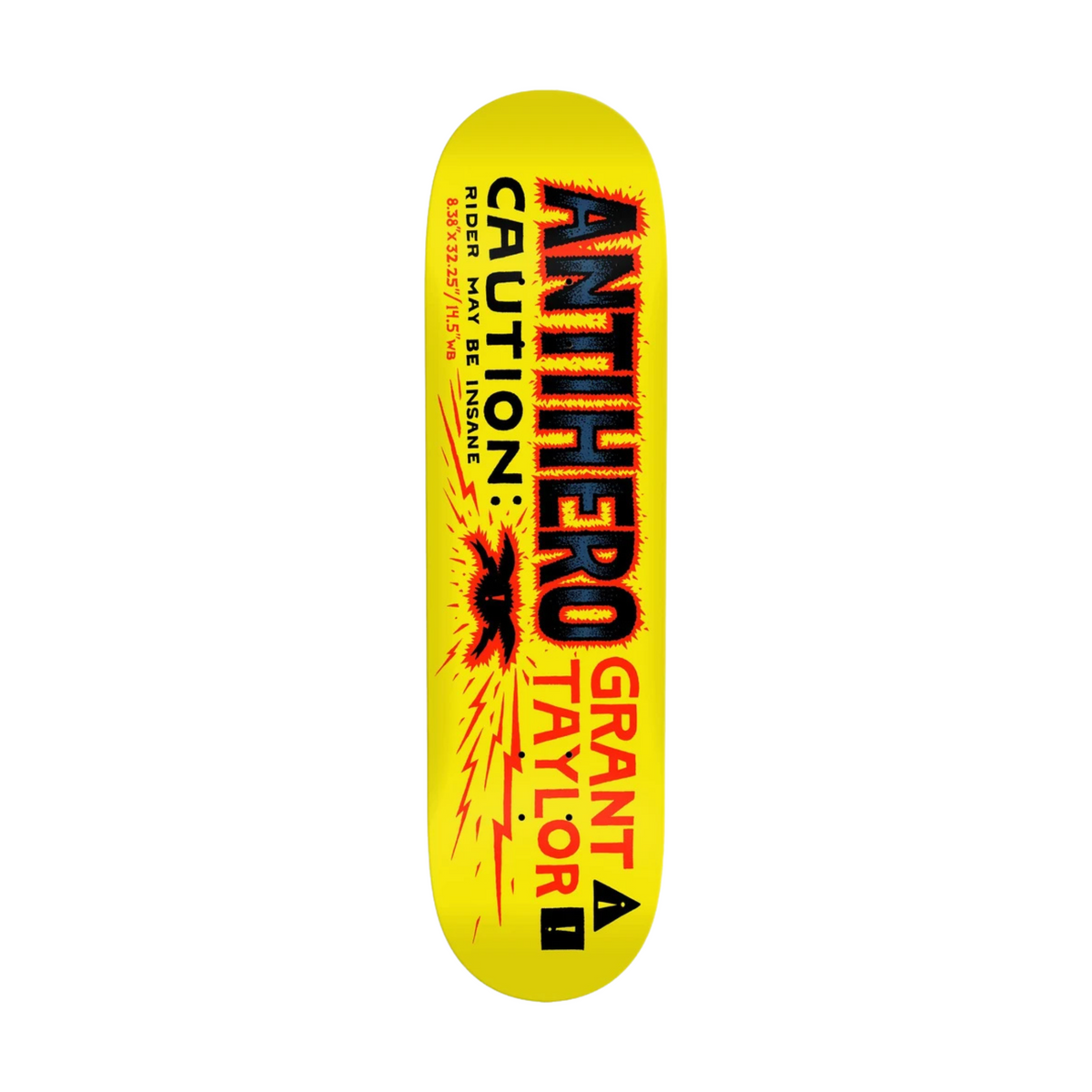 Anti Hero Grant Caution Deck - Yellow / 8.38"