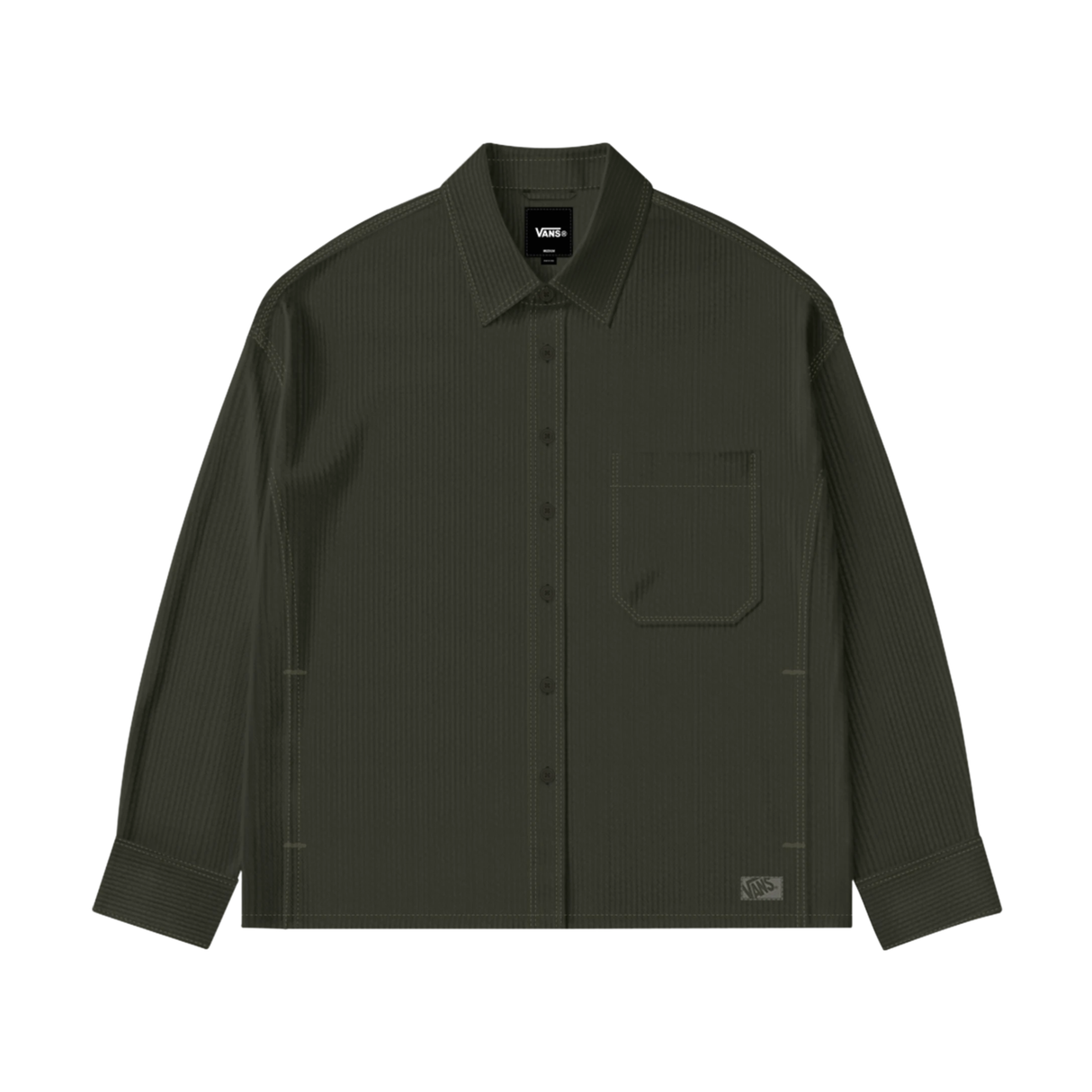 Vans Martinez Corduroy Overshirt Shirt - Obsidian Fern